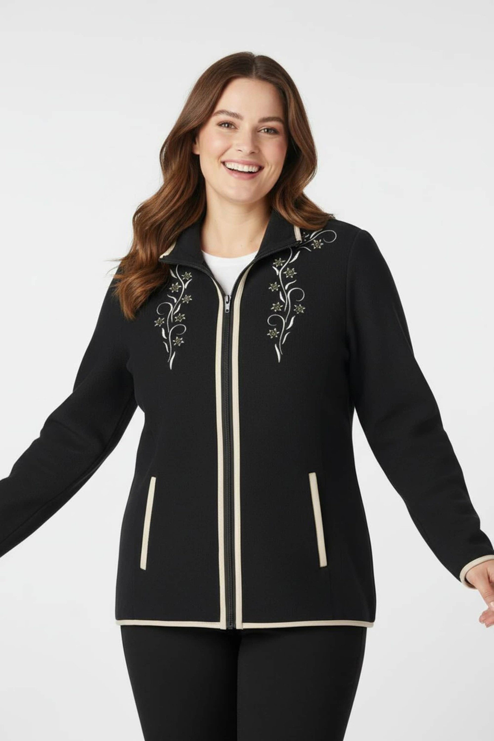 Sieh an! Fleecejacke Fleece-Jacke Langarm günstig online kaufen
