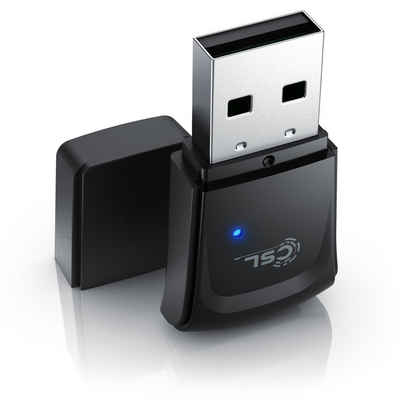 CSL WLAN-Dongle, 300 Mbit/s USB Stick WiFi Adapter 2,4 Ghz 2T2R, Verstärkung 18 dBm