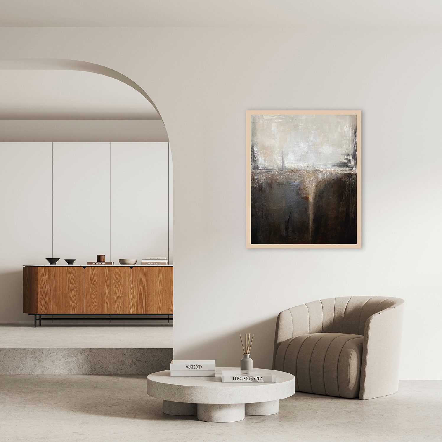 LeGer Home by Lena Gercke Bild mit Rahmen Emma, Abstrakt, Abstrakte, Art, Kunst, Modern (1 St), Premium Poster mit Naturholzrahmen, Handarbeit aus Deutschland