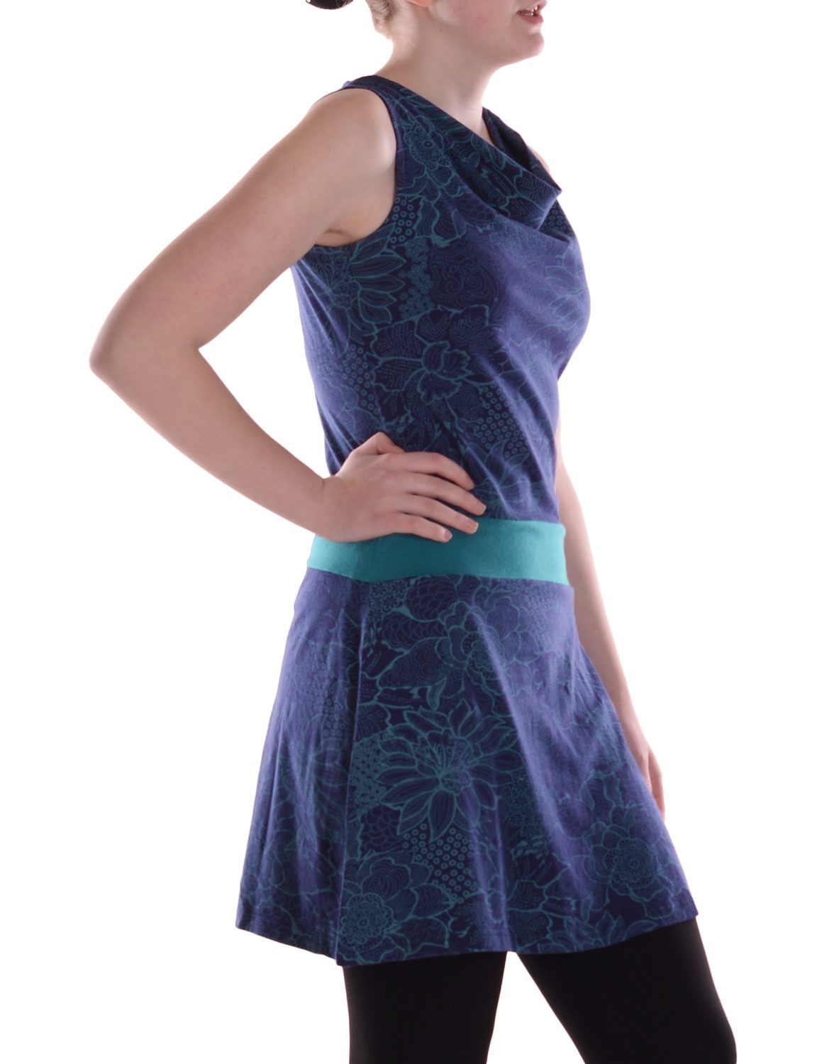 Vishes Sommerkleid Damen A-Linie Baumwolle Blumen-Muster günstig online kaufen