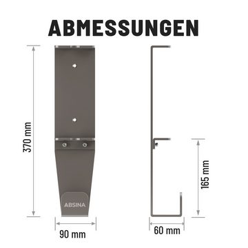 ABSINA Aluminium Typ 2 Wandhalterung für ABSINA Schuko+ CEE Ladekabel Elektroauto-Ladegerät (1-tlg)