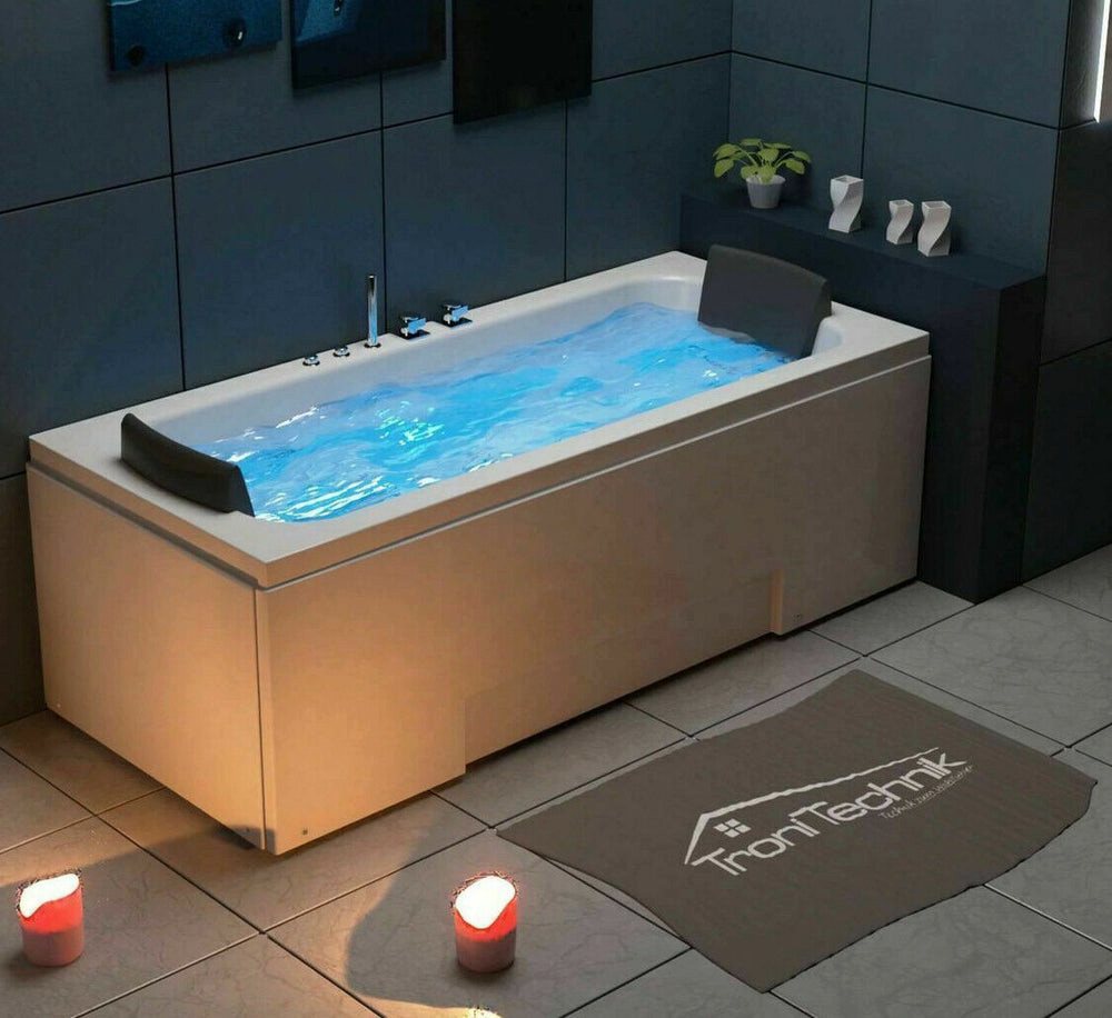Thumbnail - DEKO VERTRIEB BAYERN Whirlpool-Badewanne XXL Luxus LED Whirlpool Badewanne SET 170x75 +Hydrojet Eckwhirlpool Mo
