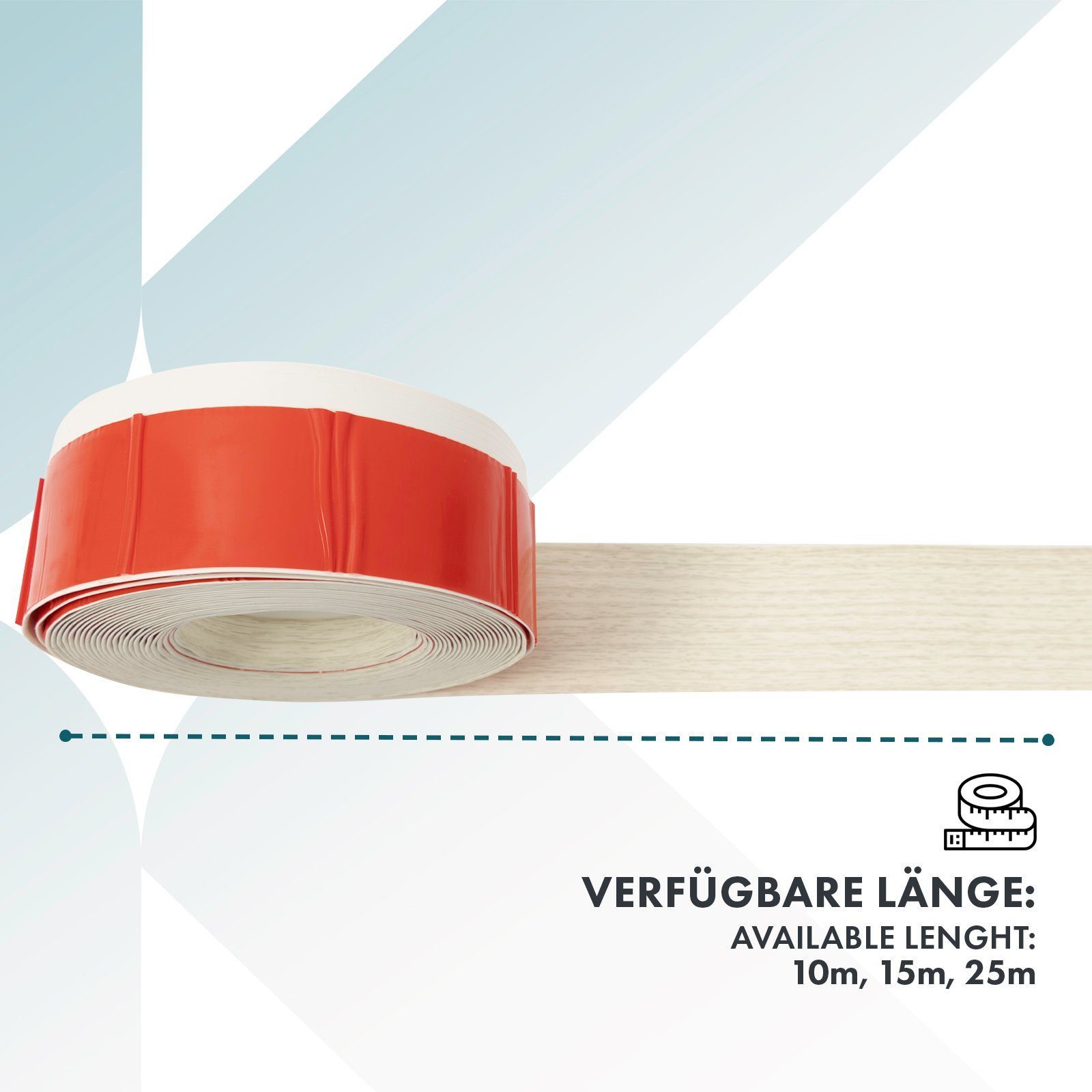 Floordirekt Sockelleiste selbstklebend Oslo – flexible PVC Leiste zum Kleben, starker Halt, L: 1000 cm, individuell zuschneidbar, einfache Montage, 10m in Eiche