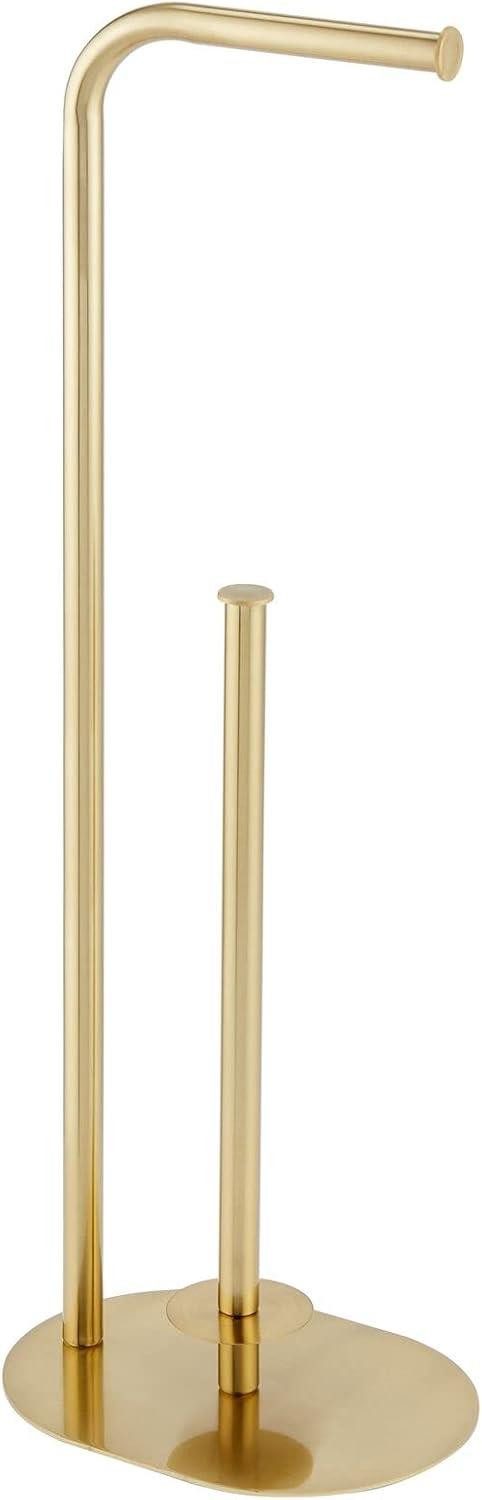 mDesign Badaccessoire-Set Toilettenpapierhalter Stand messing Klopapierhalter WC Rollenhalter