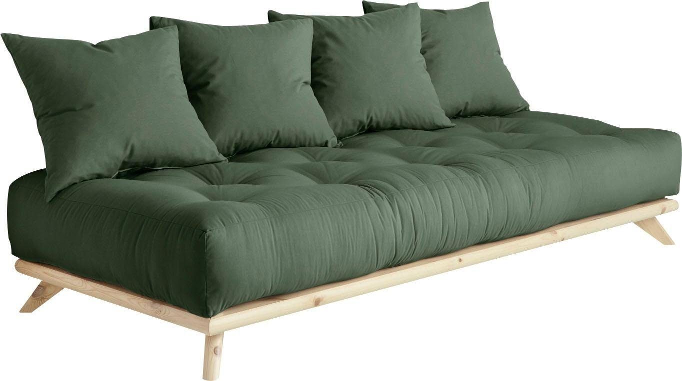 Karup Design Daybett Senza, Sofa, mit Futonmatratze, minimalistisch, massives Kiefernholz, Handgefertigt, skandinavisches Design, vielseitig, schlichter Stil