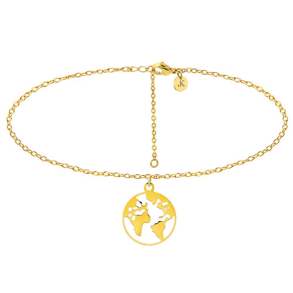 Kim Johanson Kette mit Anhänger Weltkarte, aus Edelstahl günstig online kaufen