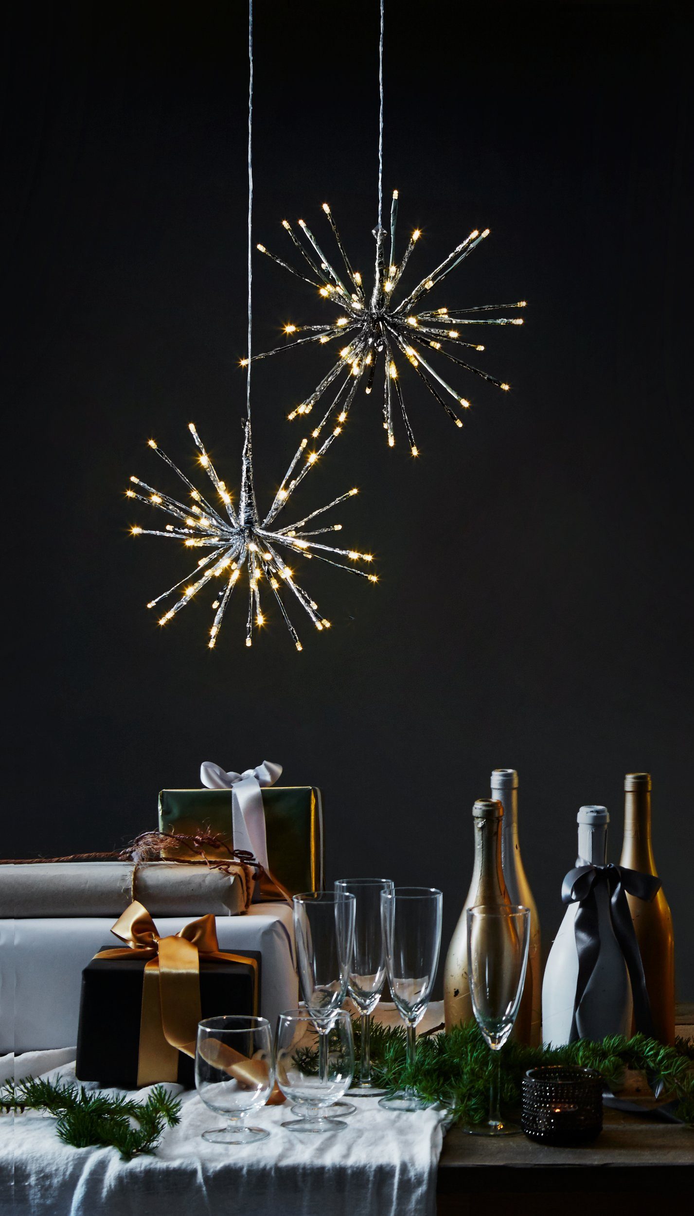 EGLO Dekoobjekt Firework, aus Stahl und Kunststoff, Hängelampe weihnachtlich, Christmas
