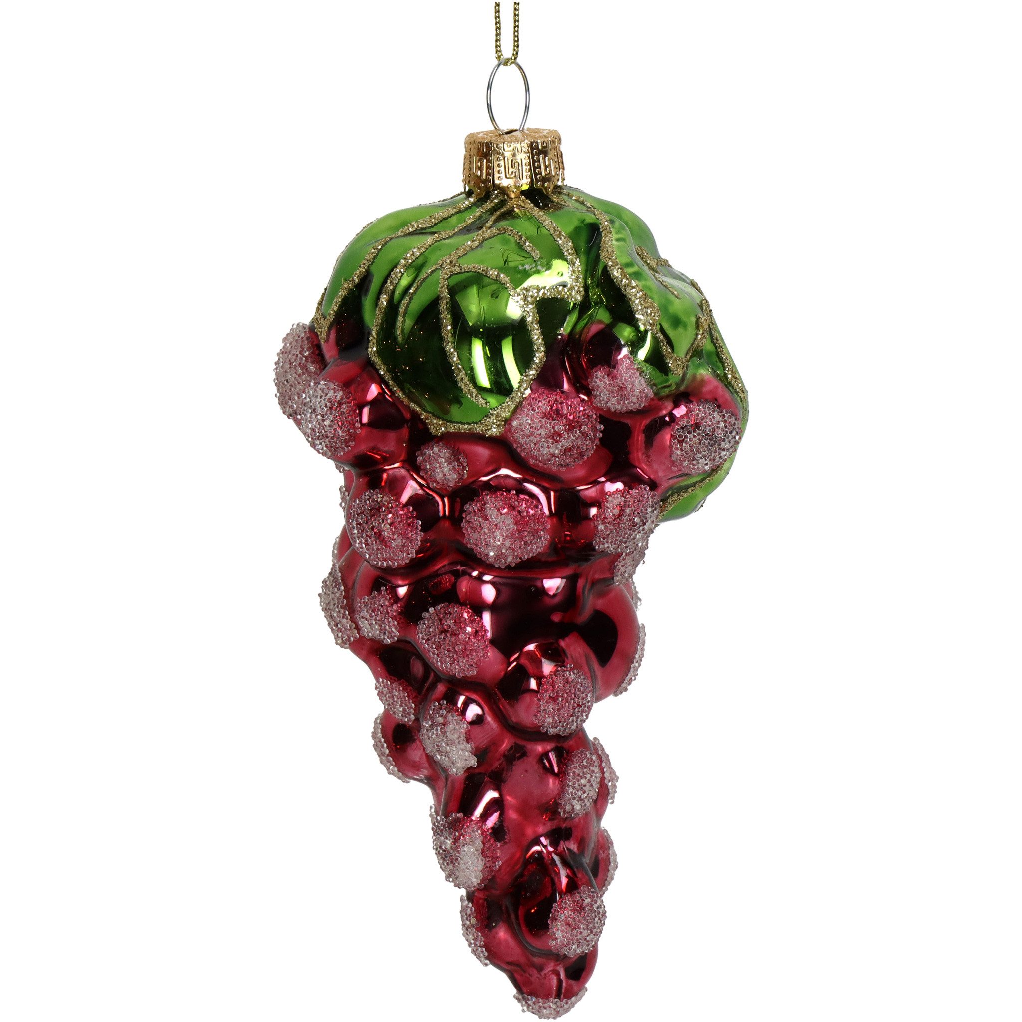 HD Collection Christbaumschmuck, Christbaumschmuck Glas 12,8cm Weintrauben Figur Rot