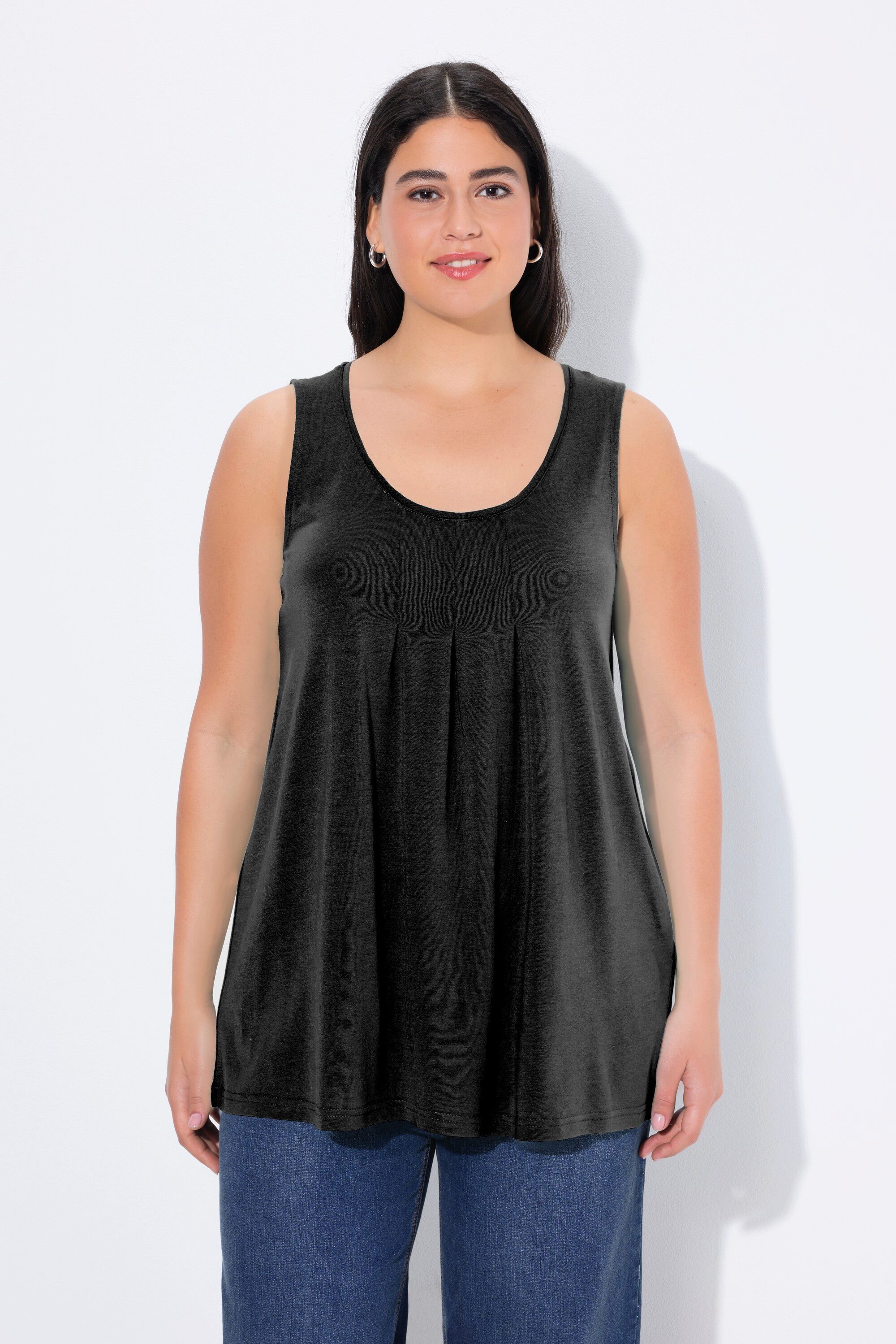 Ulla Popken T-Shirt Top Zierfalten A-Linie günstig online kaufen