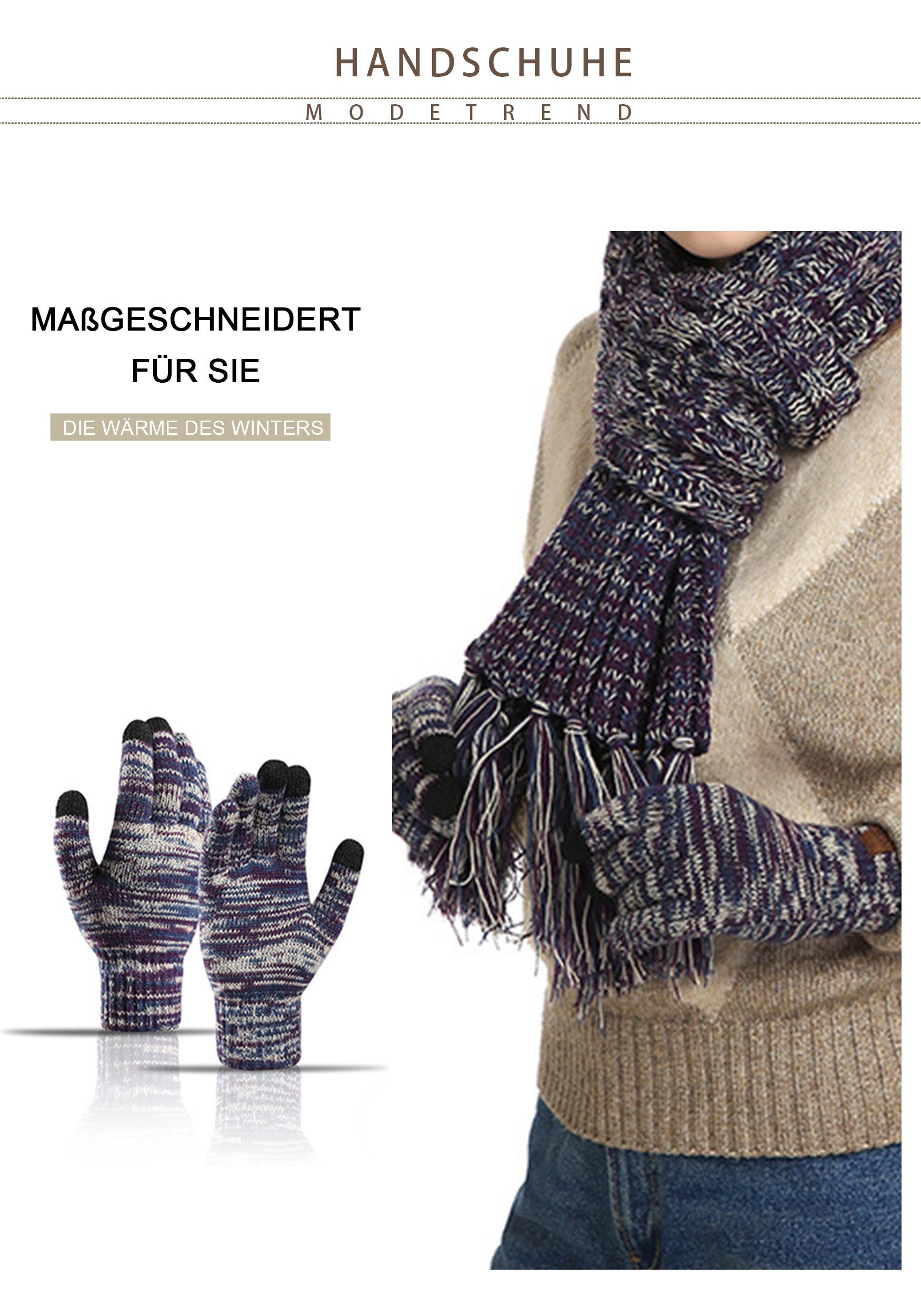 Schal Set Handschuhe MAGICSHE Lila Mütze Schal &