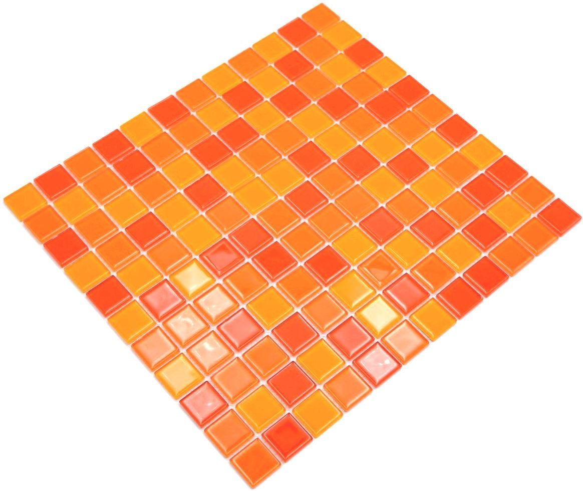 glänzend Mosani rot / 10 Crystal orange gelb Glasmosaik Matten Mosaik Mosaikfliesen