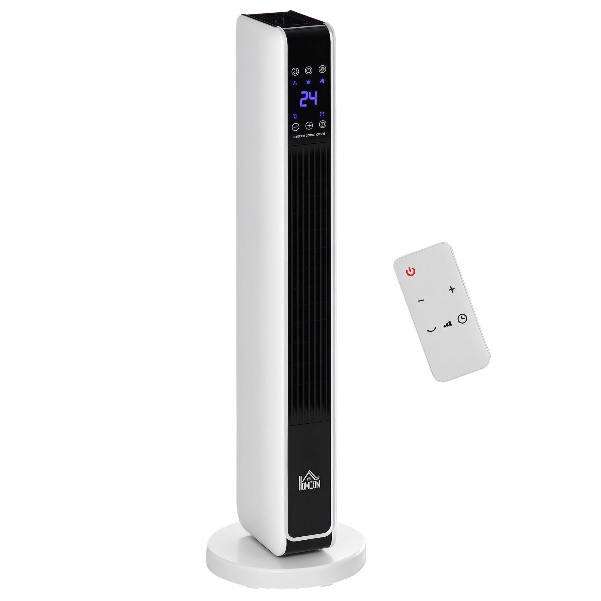 Rolipo Elektrokamin Heizturm mit Fernbedienung und Keramikheizung bis 2200 W, 65 Grad Oszillation und Timer von 1 bis 8 Stunden bei 73 cm Höhe