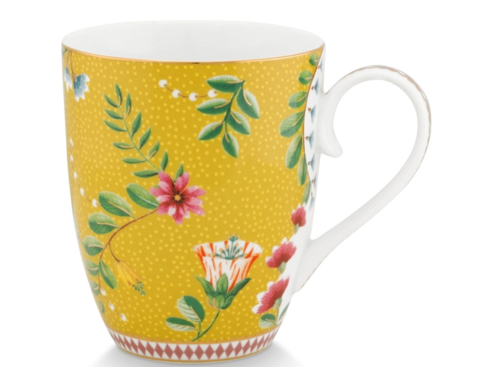 PiP Studio Becher La Majorelle Henkelbecher gelb 0,35 l, Porzellan, Mug Large La Majorelle Yellow 350ml