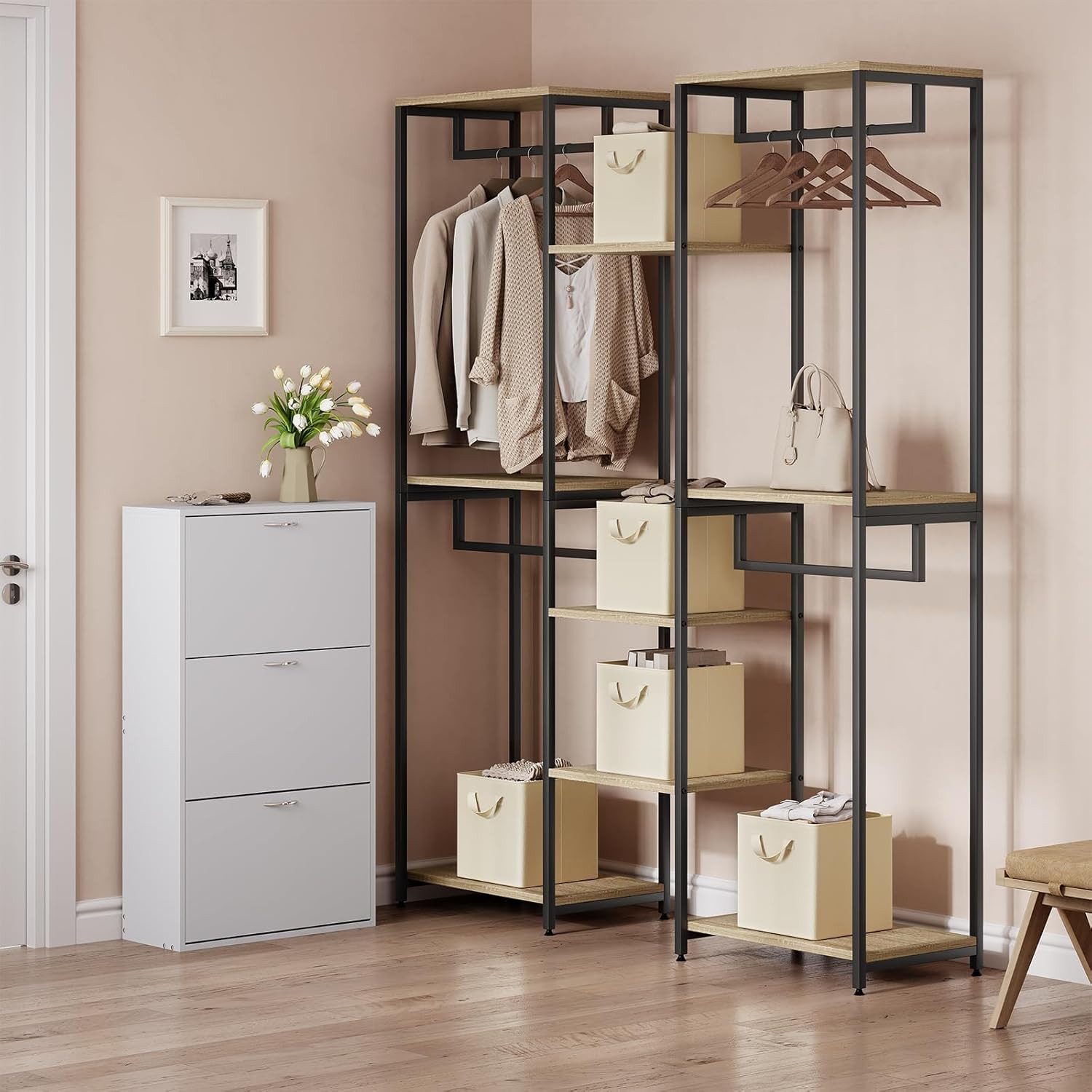 Woltu Aufbewahrungsbox (10 St), faltbare Stoffboxen 10 Stück, mit Griffen M günstig online kaufen