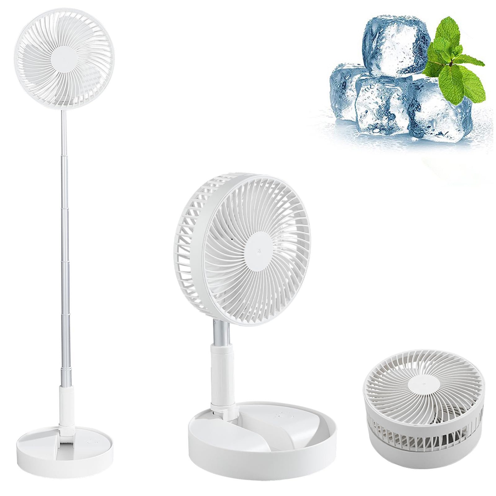 BlingBin Standventilator USB-aufladbarer Faltbarer Tischventilator Kabelloser Klappventilator, Tragbarer Ventilator Höhenverstellbar (36-99 cm) für Camping Büro mehr