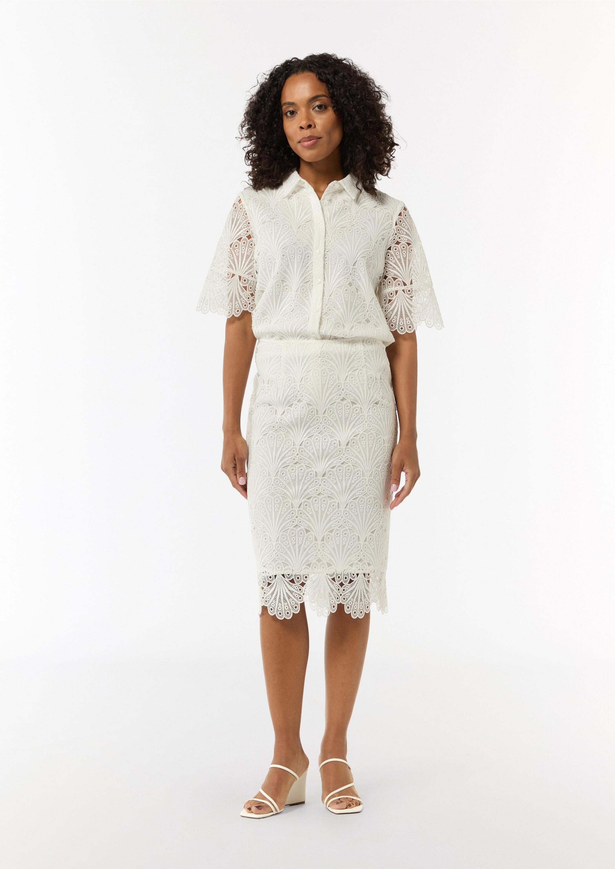 comma Minirock Rock Rock mit Lochspitze im Slim Fit (1-tlg)