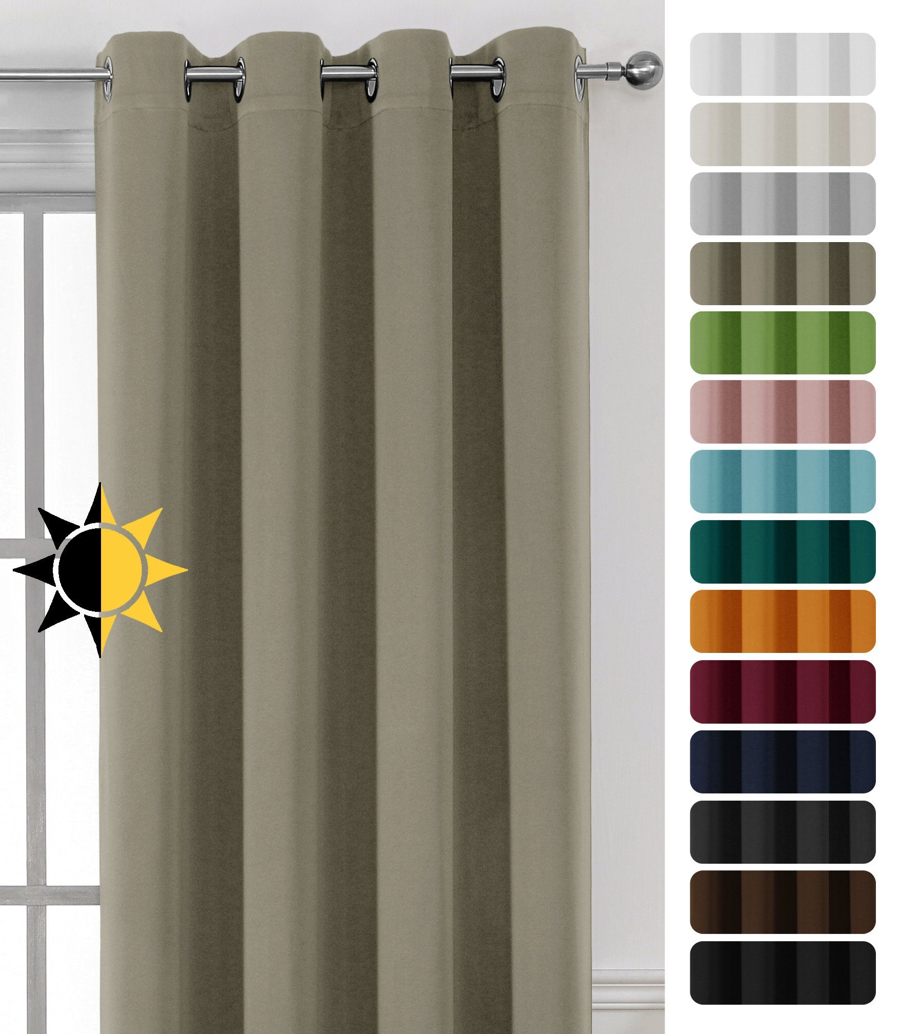 Beautex Verdunkelungsvorhang Verdunkelungsgardine Ösen Vorhang blickdicht abdunkelnd (1 St), Ösen, verdunkelnd