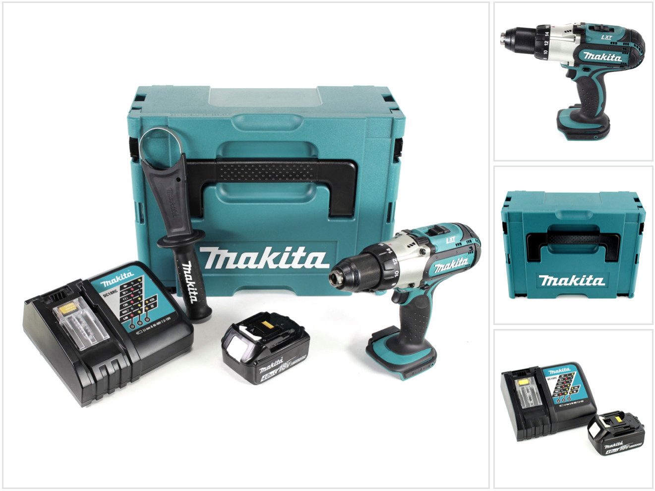 Makita Säulenbohrmaschine DDF 451 RM1J Akku Bohrschrauber 18V 80Nm + 1x Akku 4,0Ah + Schnellade