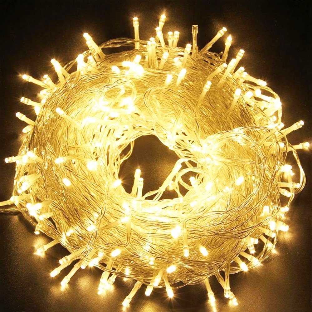 Warmweiß Hochzeit Party, LED-Lichterkette wasserdicht, Rosnek 10-100M, 8 Urlaub Weihnachten für Modi, Deko