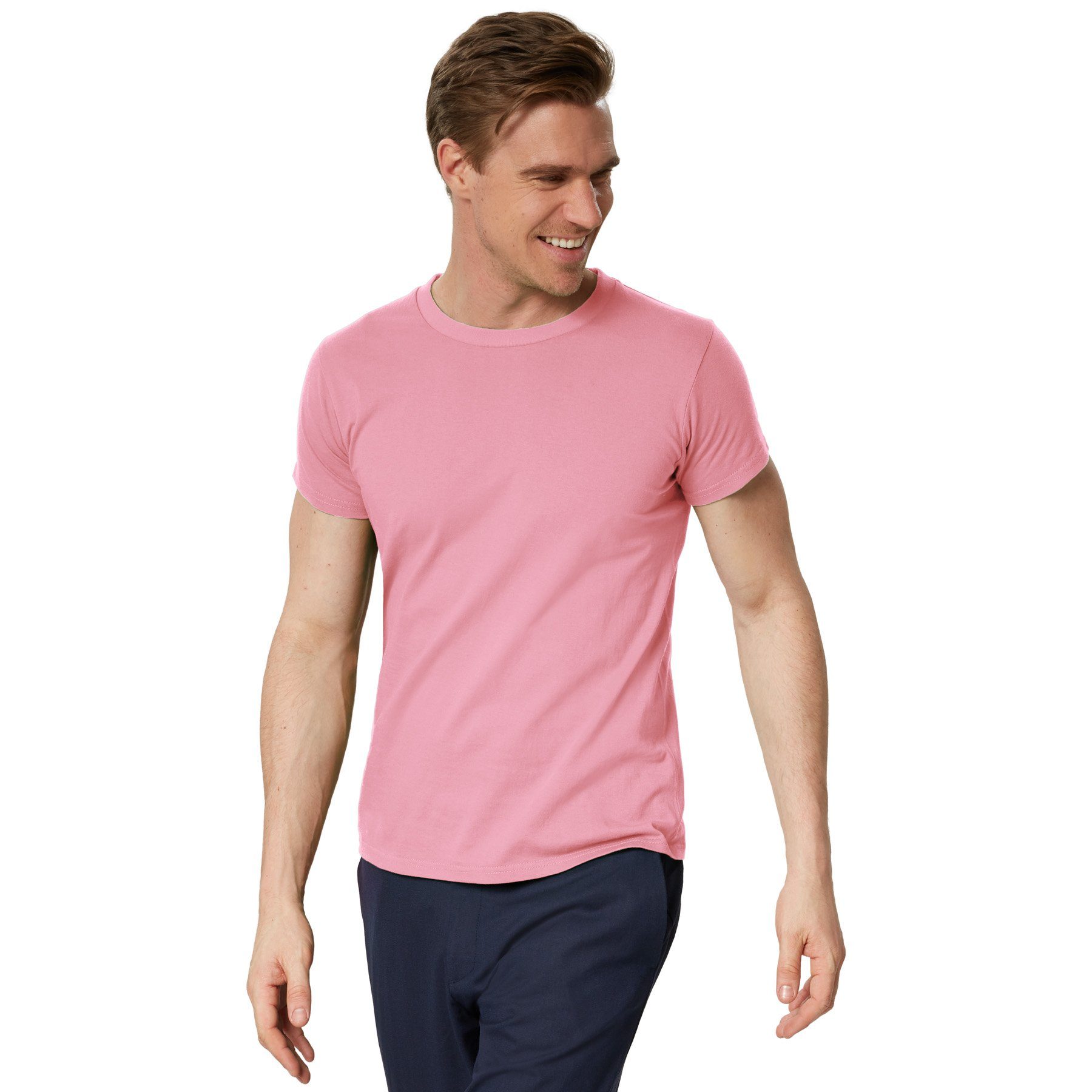 dressforfun T-Shirt T-Shirt Männer Rundhals rosa