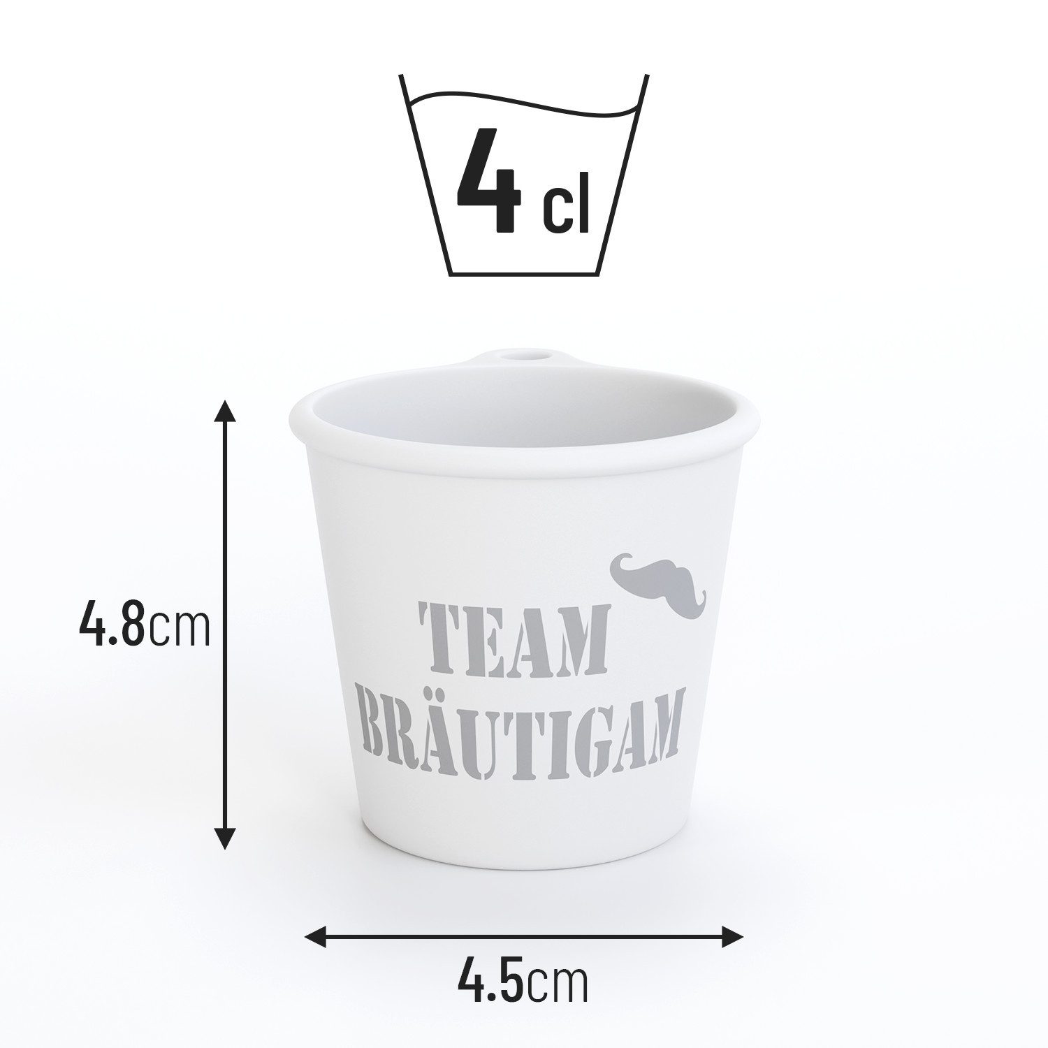 SoPro Schnapsglas 6x Schnapsbecher Plastik 4 cl wiederverwendbar - Pinnchen zum Umhängen