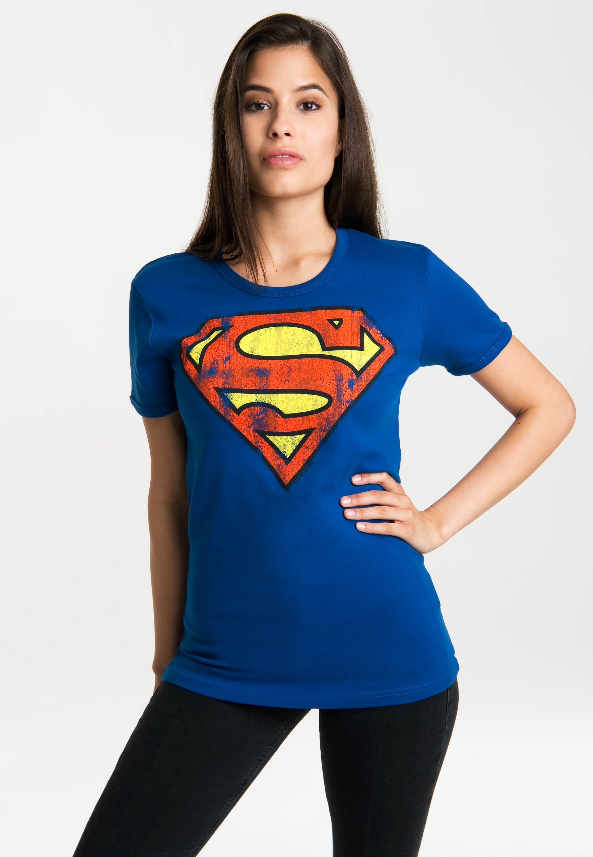 lizenzierten Superman-Logo LOGOSHIRT mit Originaldesign T-Shirt