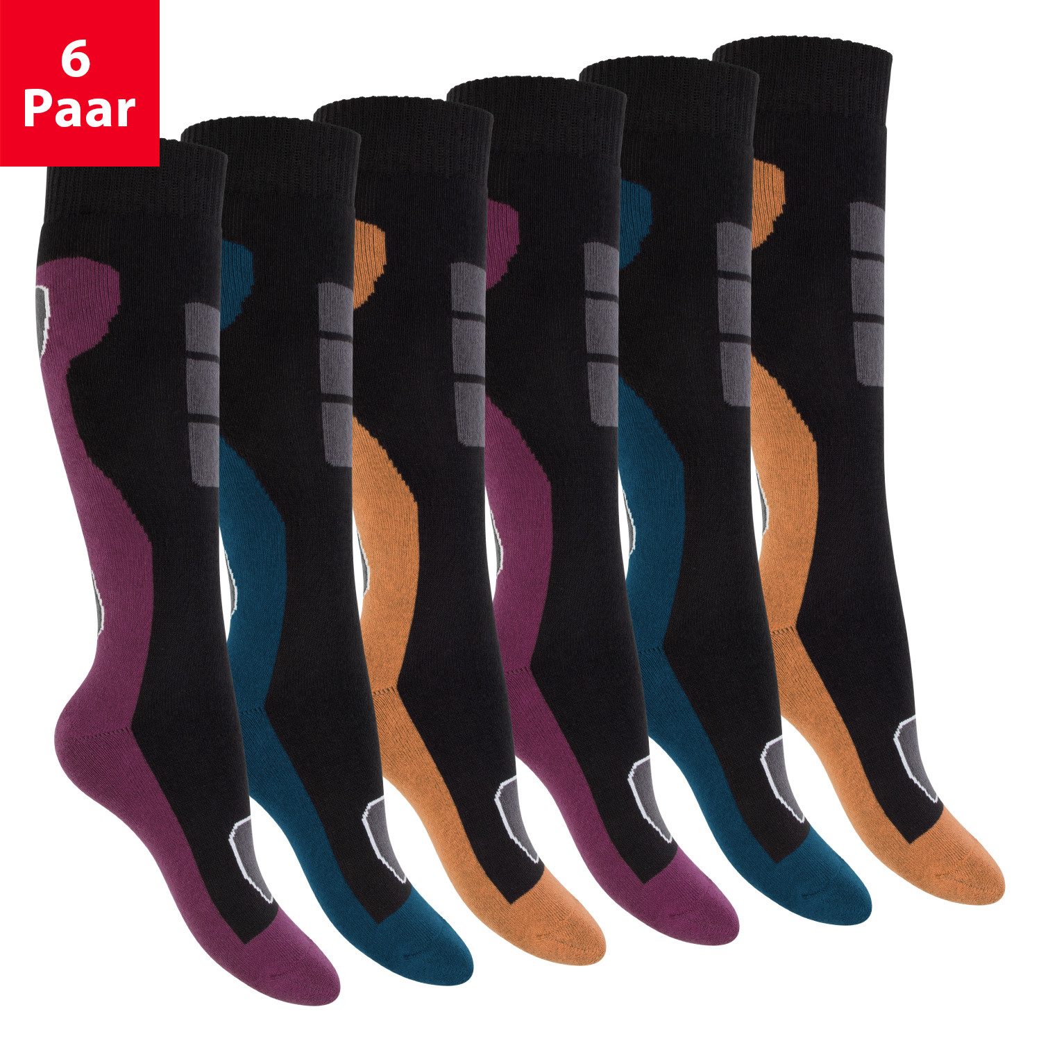 Thermosocken Damen Winter Kniestrümpfe (6 Paar) mit Thermo Effekt
