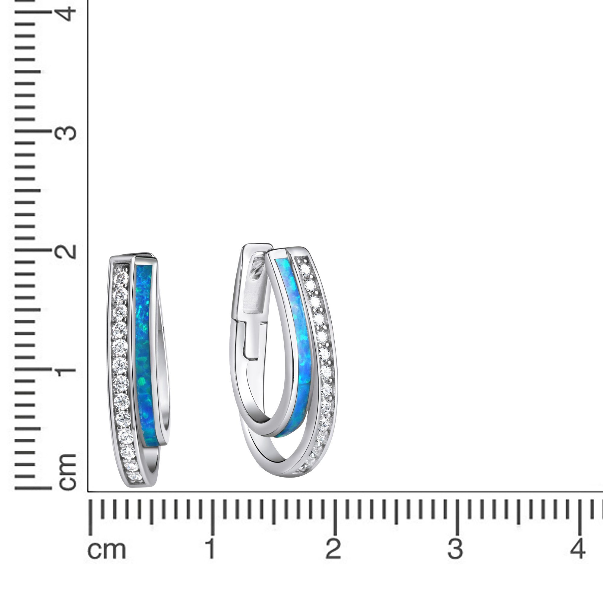 Vivance Paar Creolen 925-Sterling Silber rhodiniert Zirkonia günstig online kaufen