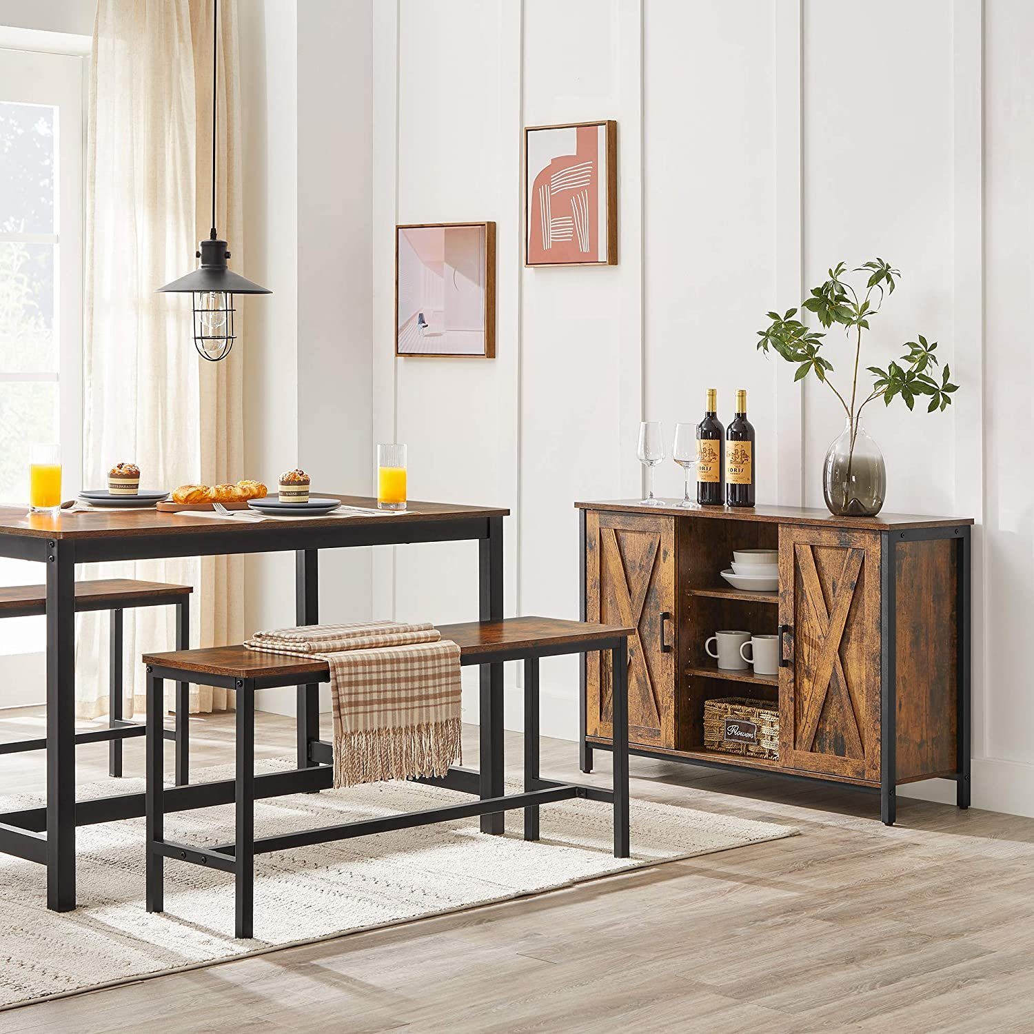 VASAGLE Sideboard Küchenschrank, 100 x 35 x 70 cm, mit offenen Regalfächern günstig online kaufen