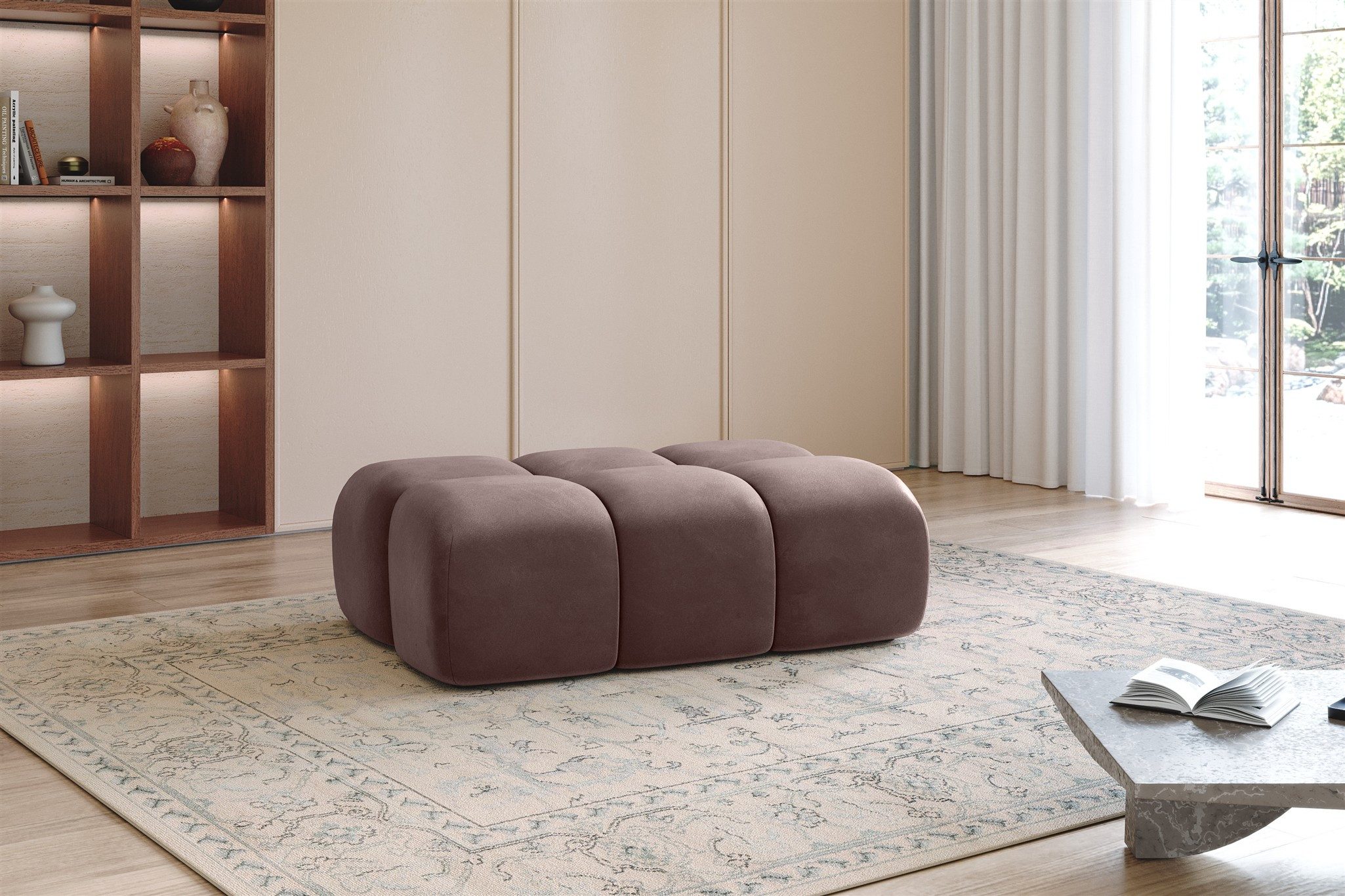 Fun Möbel Polsterhocker Hocker Designerhocker DARCY 128x85 cm in Stoff Salv günstig online kaufen
