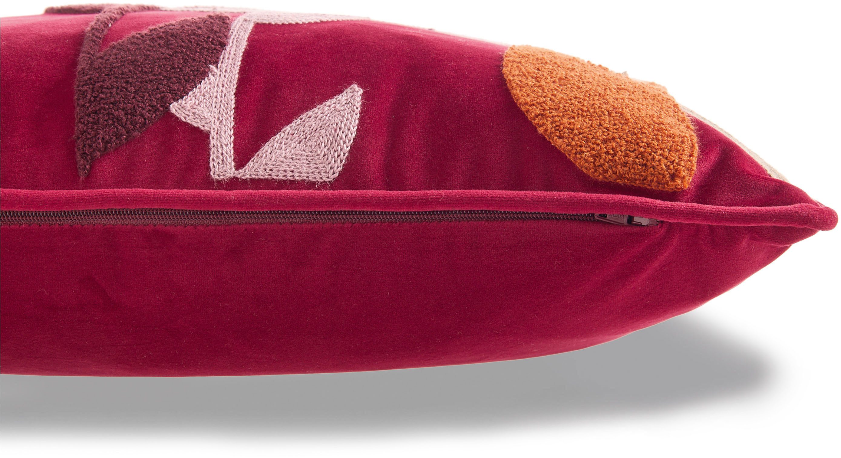 TOM TAILOR HOME Dekokissen Flowers, aus weichem Velvet
