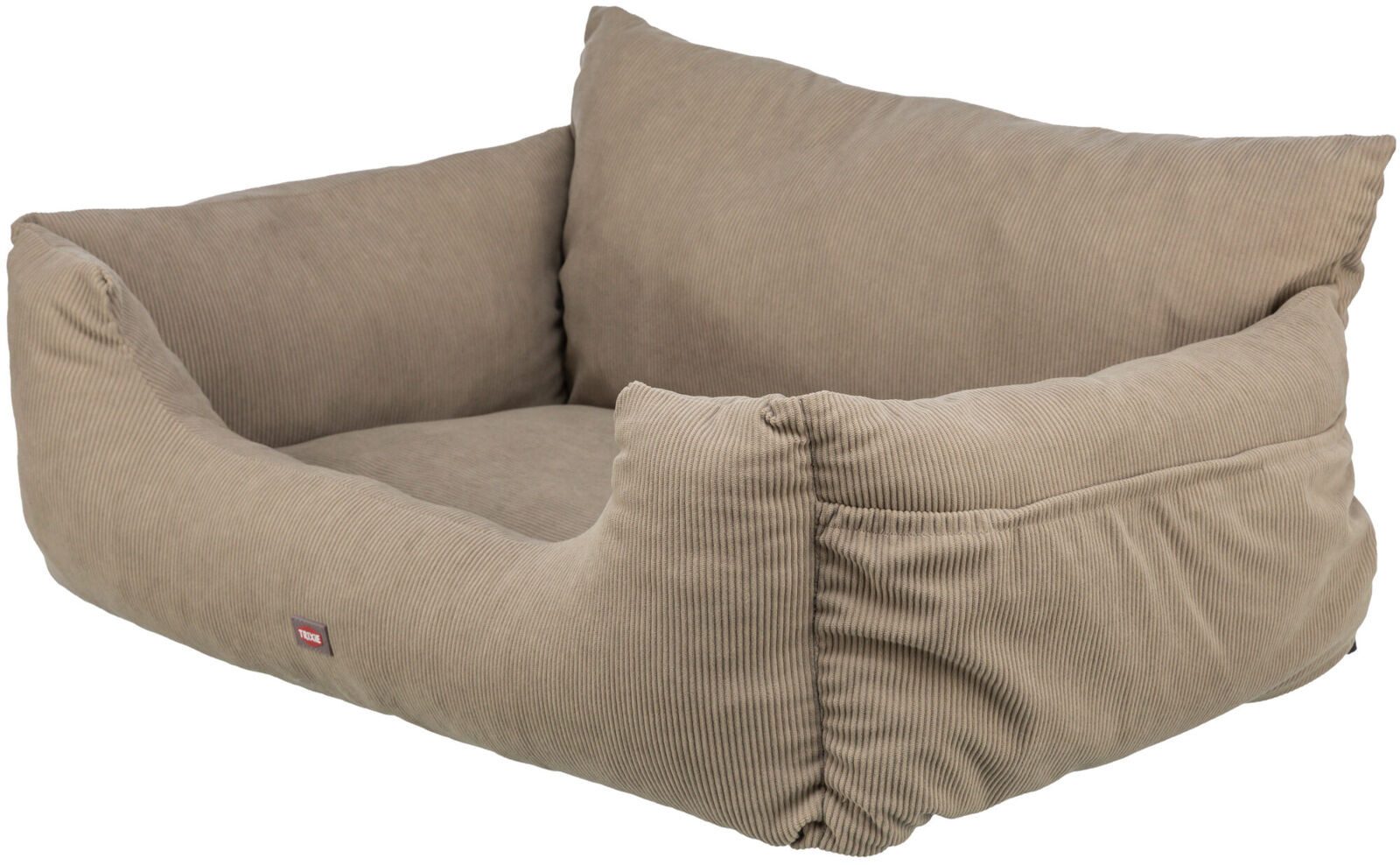 TRIXIE Hunde-Autositz Hundeautositz extra breit, Cord-Optik - taupe - 80 × 35 × 60 cm