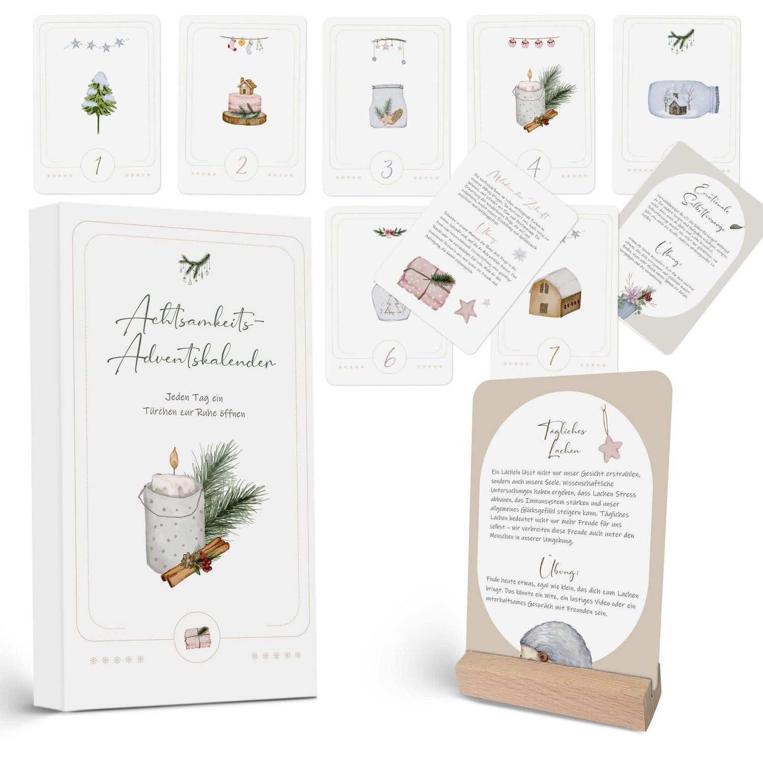 LuxusKollektion Adventskalender Adventskalender Aquarellkarten Achtsamkeit Übungen