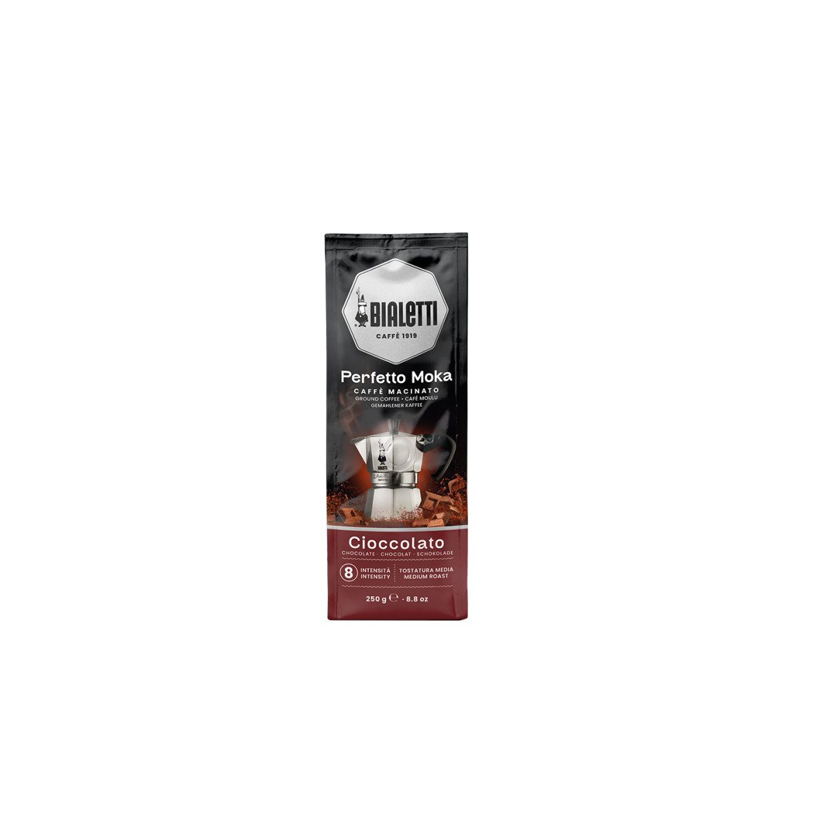 BIALETTI Kaffee Gemahlener Kaffee Bialetti Perfetto Moka Chocolate, 250 g