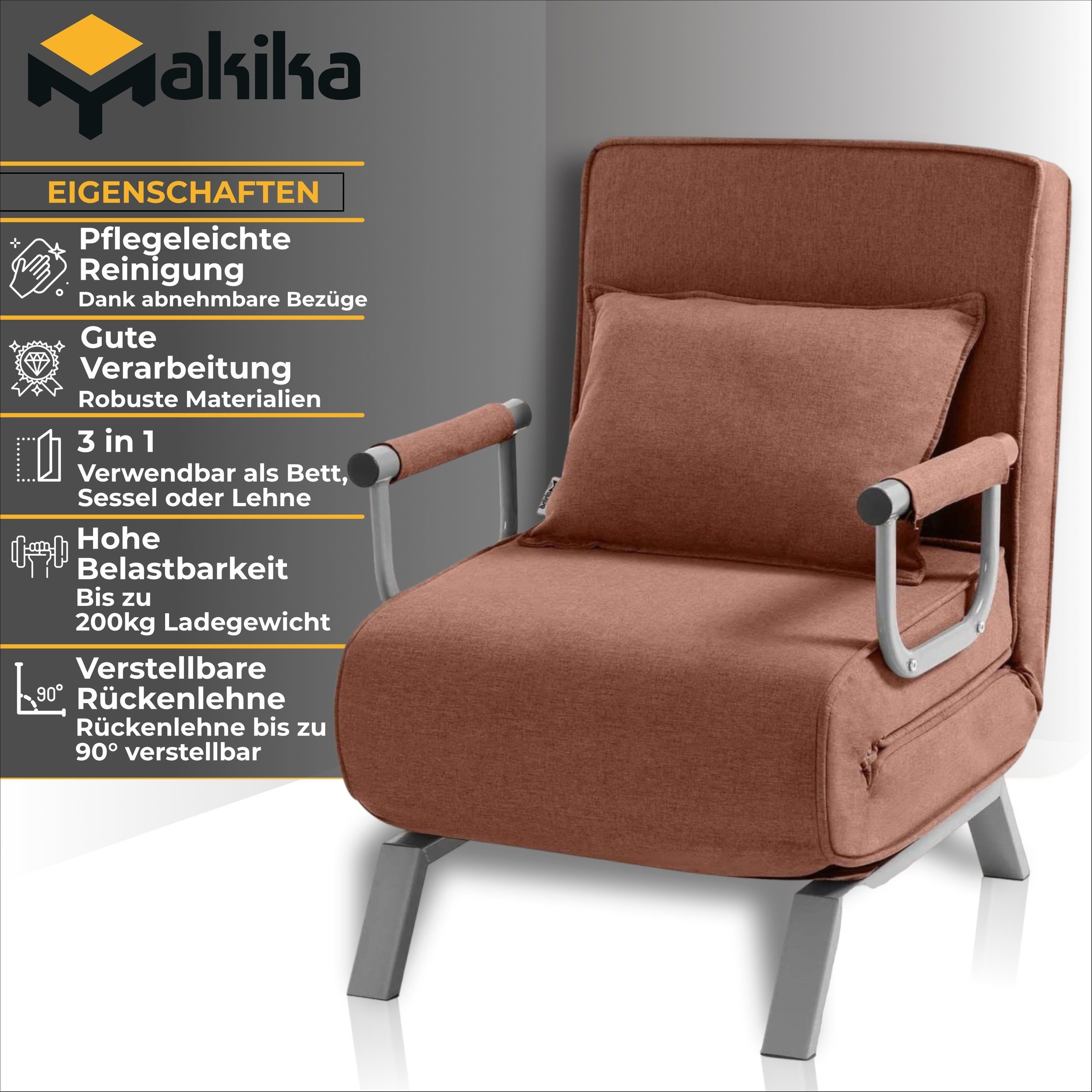 Makika Relaxliege Schlafsessel Schlafsofa Ted klappbar günstig online kaufen