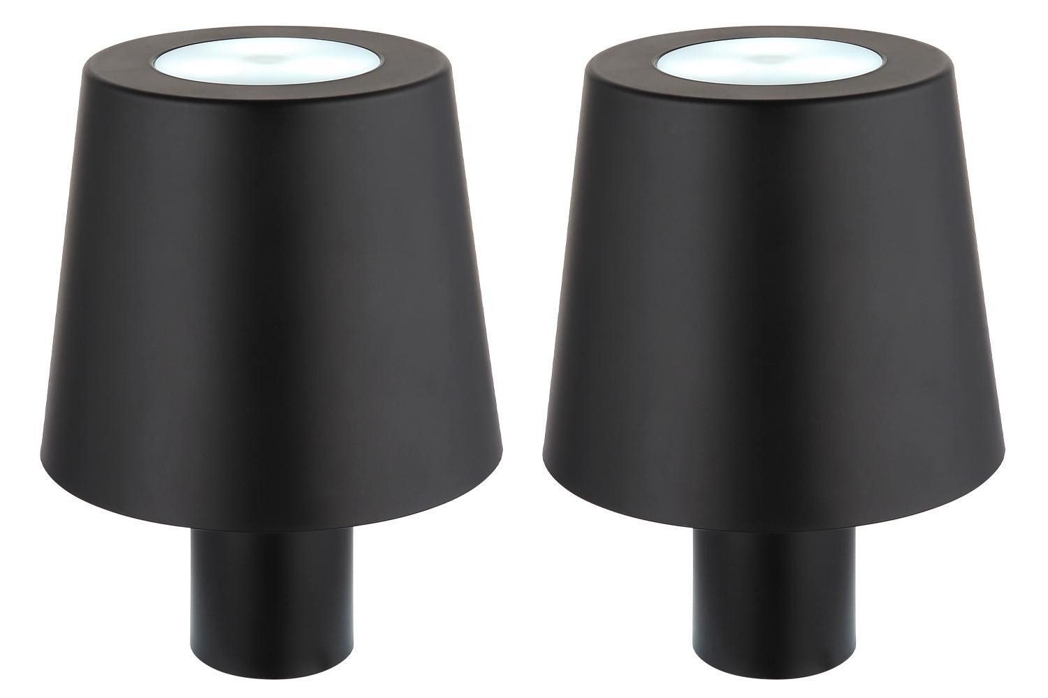 GLOBO LIGHTING Лампыschirm YARA, H 14 cm, Schwarz, Kunststoff, Akkubetrieben, Dimmbar, Touch, RGB-Farbwechsel, inkl. USB-C-Kabel