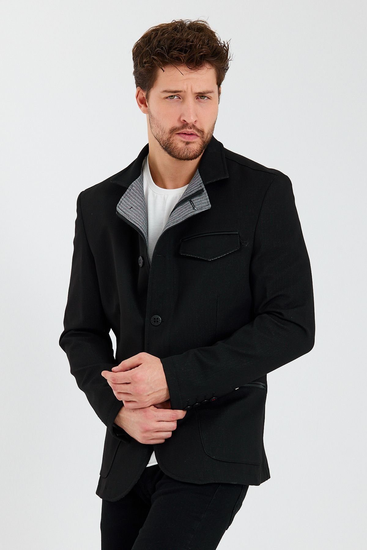 Ron Tomson Blouson (1-St) in unifarbenem Design