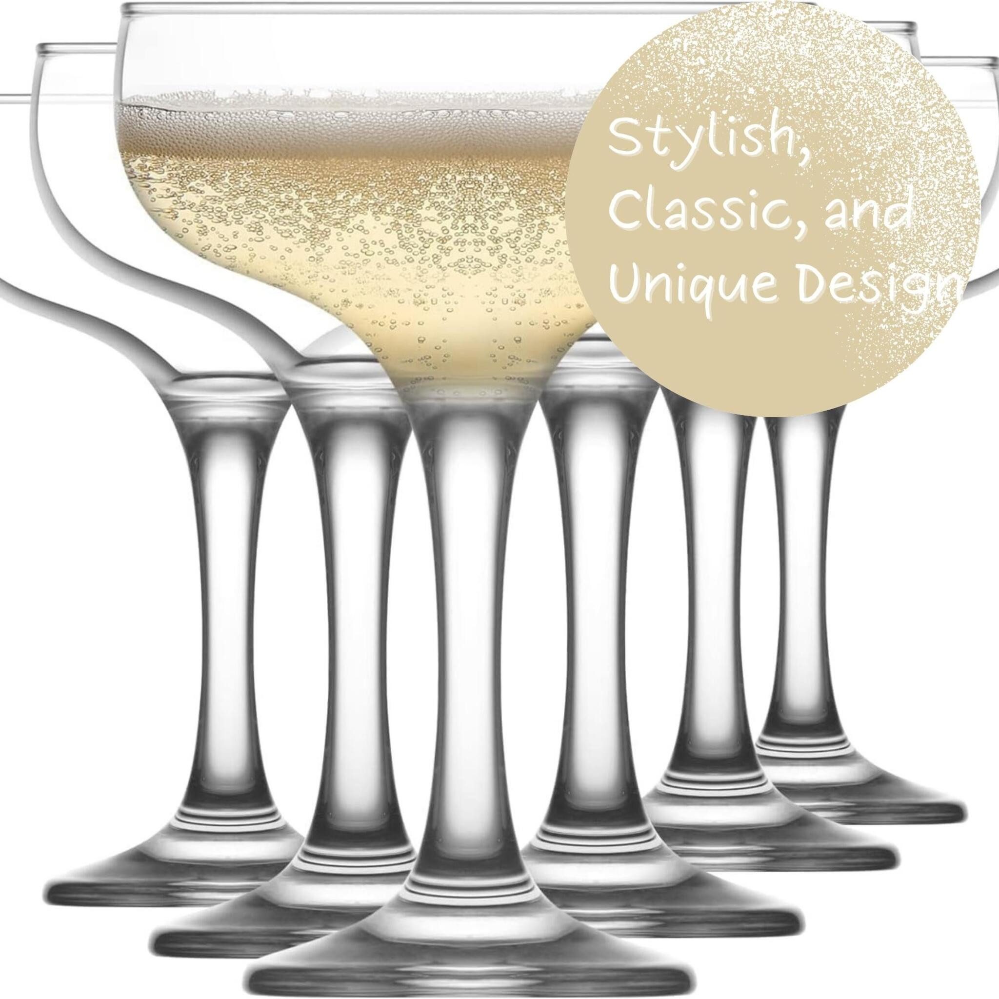 LAV Gläser-Set Misket Champagnergläser, 6-tlg., Glas, 6er Set, 235ml, Ideal für Champagner, Cocktails