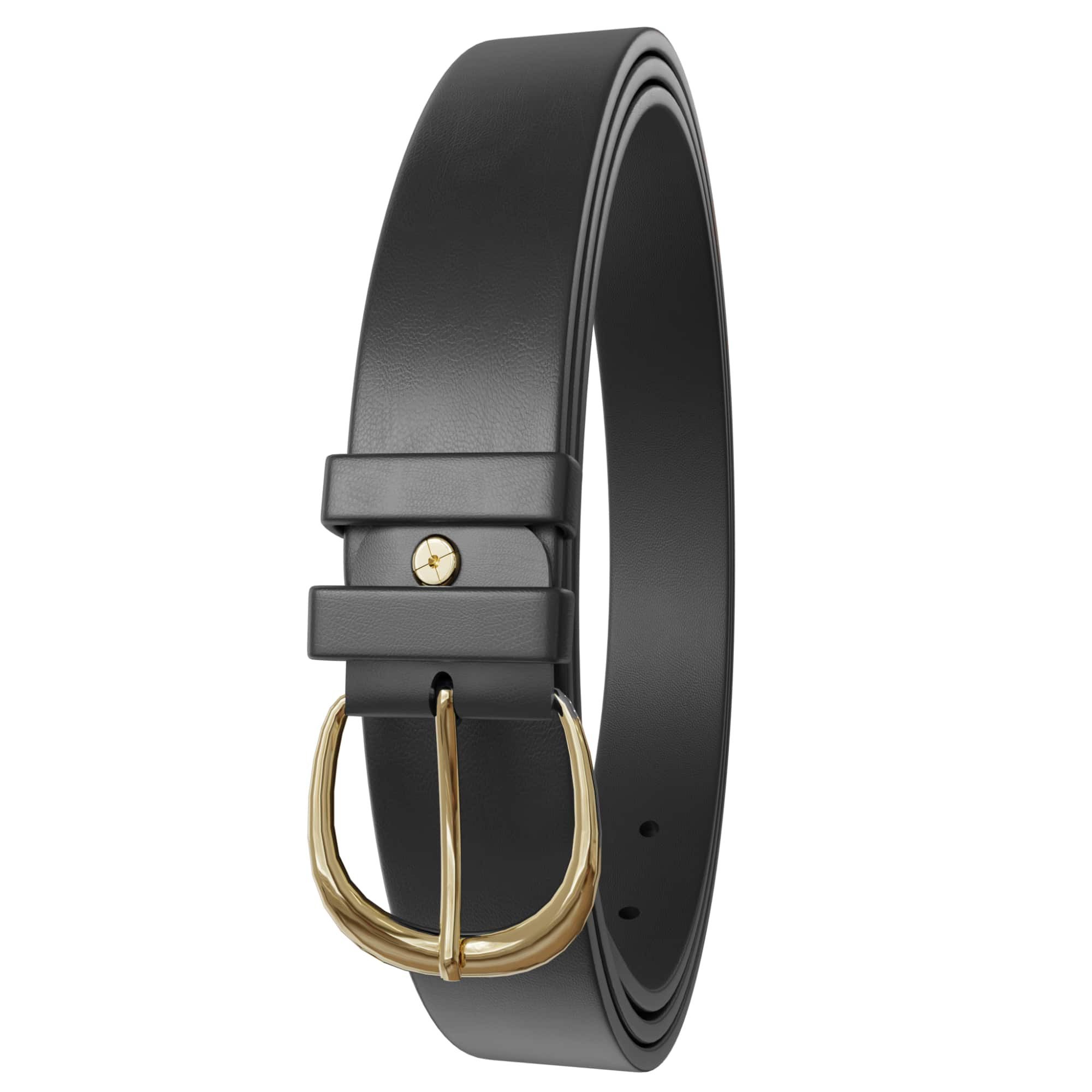 KMISSO Ledergürtel Damen Leder Gürtel mit goldener Schließe aus Polen 30646 günstig online kaufen