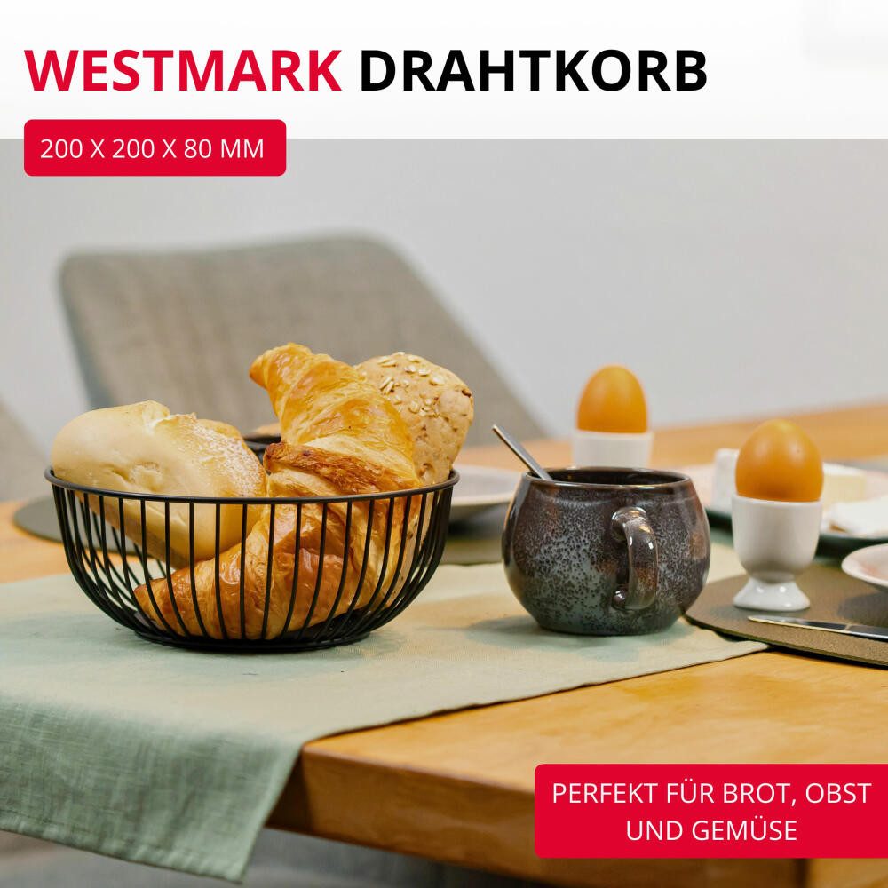 WESTMARK Obstschale Dekorativer Metallkorb für Obst, Gemüse, Brot & Brötchen, Lumos Klein, Stahl, langlebig, lebensmittelecht, robust