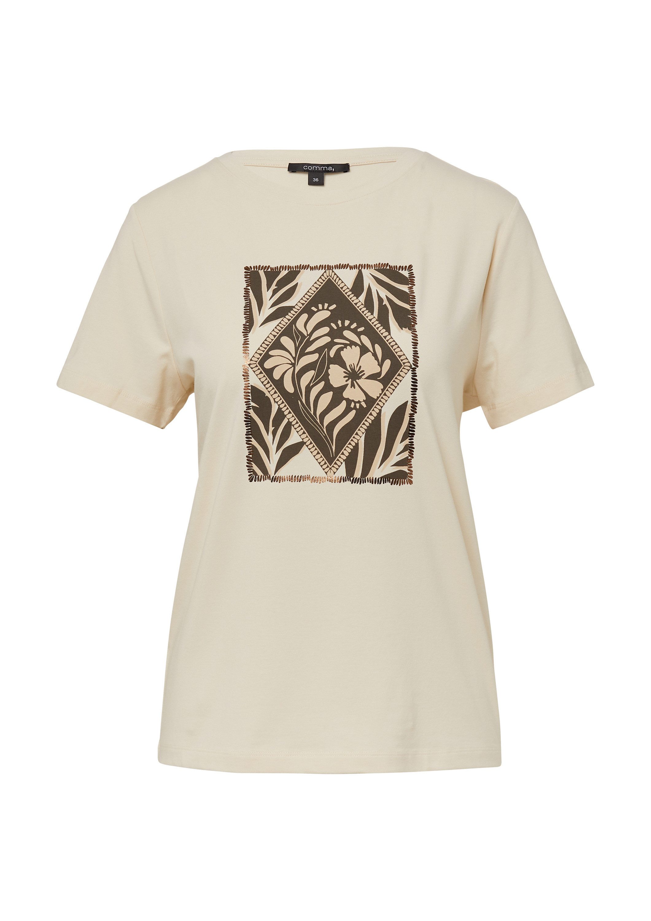 comma Kurzarmshirt T-Shirt Jersey-T-Shirt mit Artwork günstig online kaufen