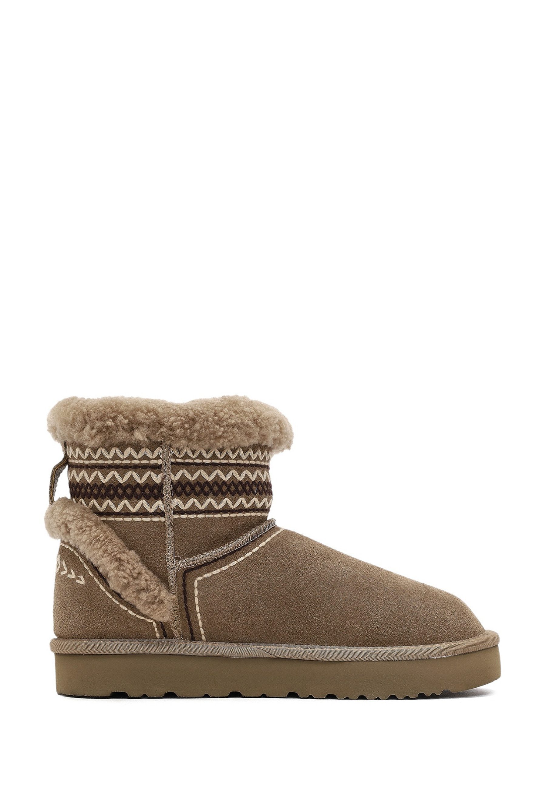 Derimod Teddy-Stiefel aus Veloursleder Ankleboots