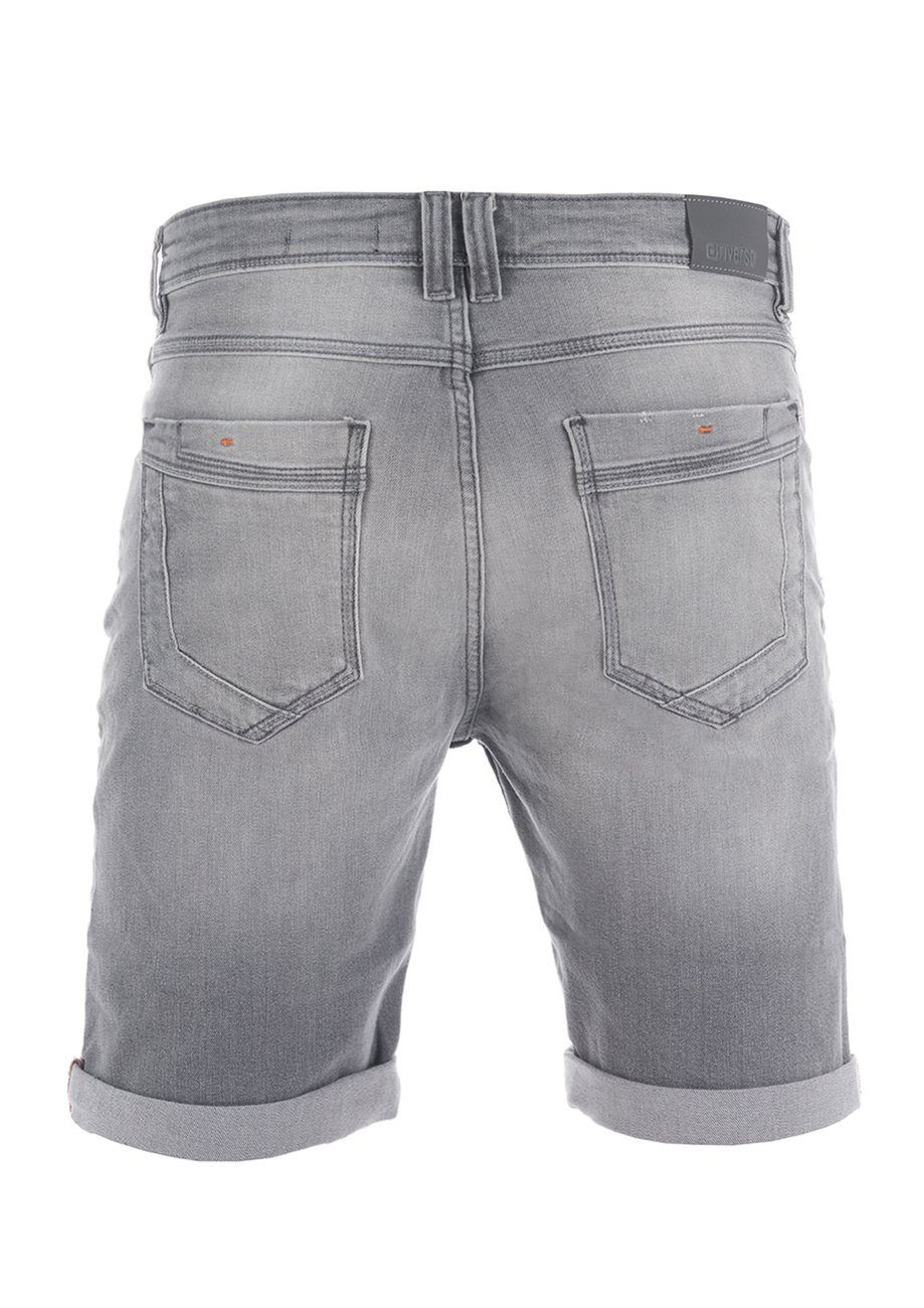 Herren riverso Bermudashorts (G104) RIVTom Fit mit Shorts Jeansshorts Denim Regular Grey Stretch