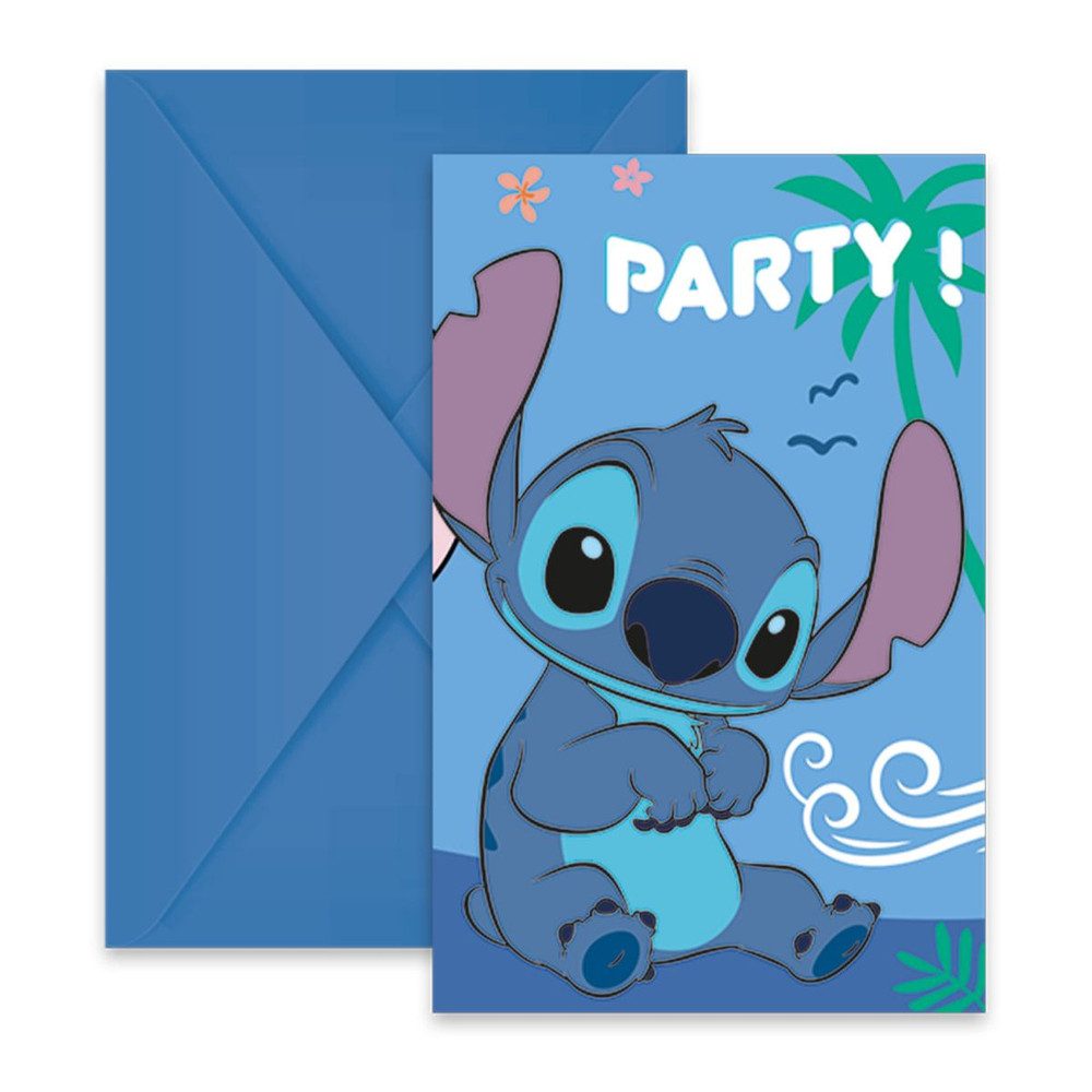 Procos Пригласительные открытки Disney Stitch - 6 Пригласительные открытки mit Umschlägen