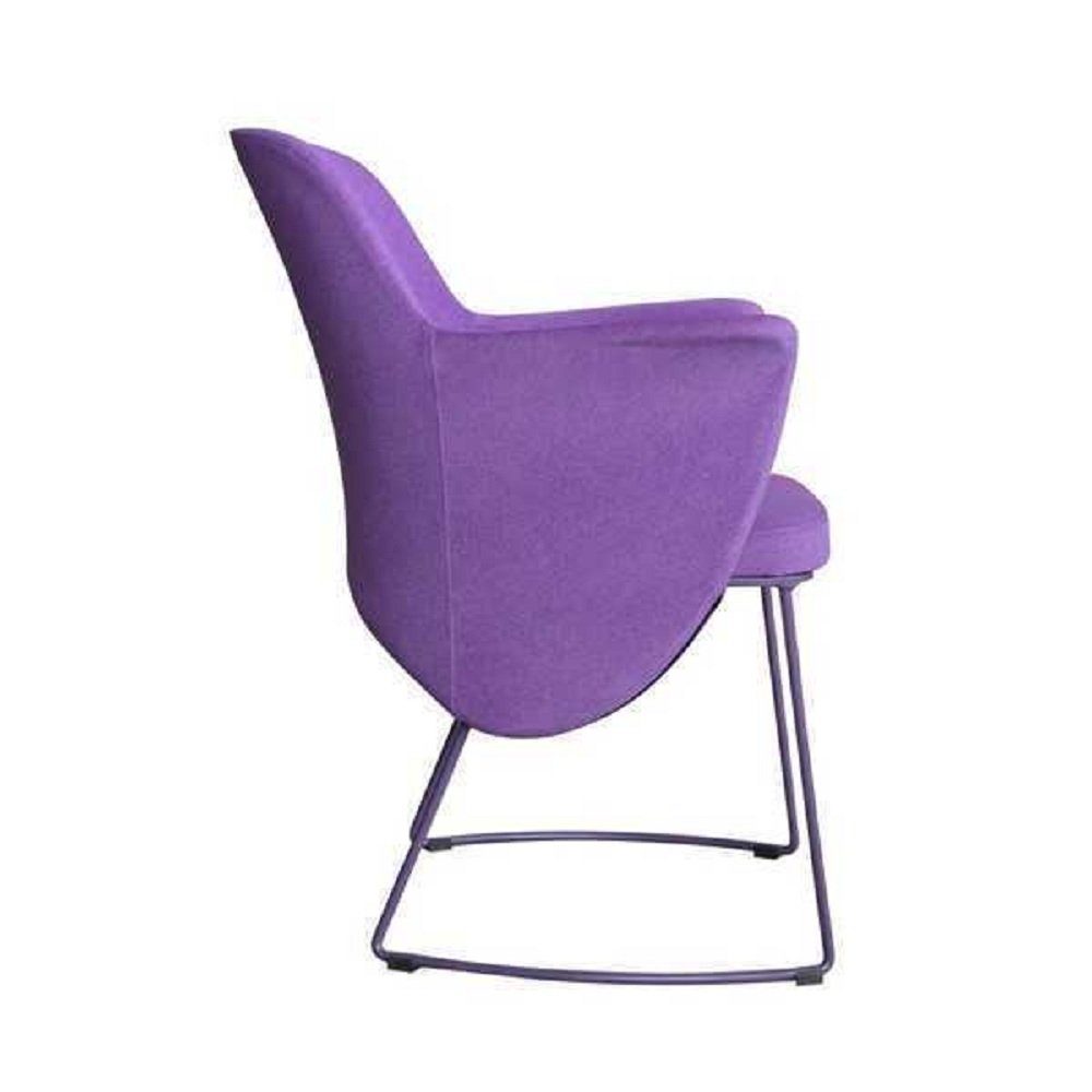 (1 JVmoebel Esszimmerstuhl St), Küchenstuhl Stuhl Made in Holz Esszimmerstuhl Lila Sitzer Modern Sessel Europa Stoff