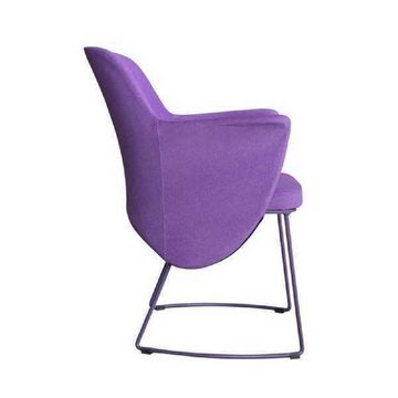 JVmoebel Esszimmerstuhl Esszimmerstuhl Stuhl Küchenstuhl Sessel Sitzer Stoff Modern Holz Lila (1 St), Made in Europa