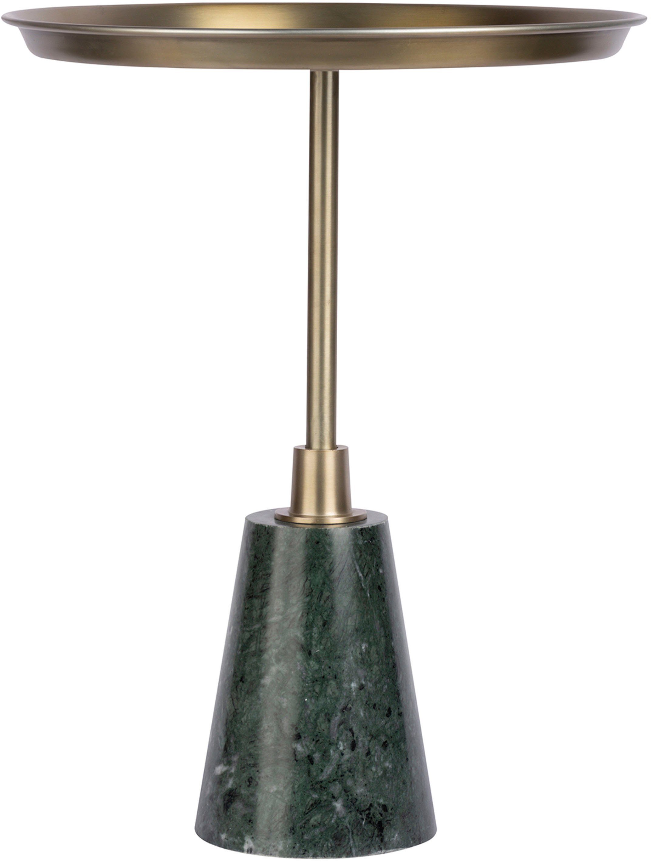 Kayoom Beistelltisch Grant 125, aus Handmanufaktur (1-St), Runder Tisch, Ablagefläche aus Metall, Sockel aus Marmor