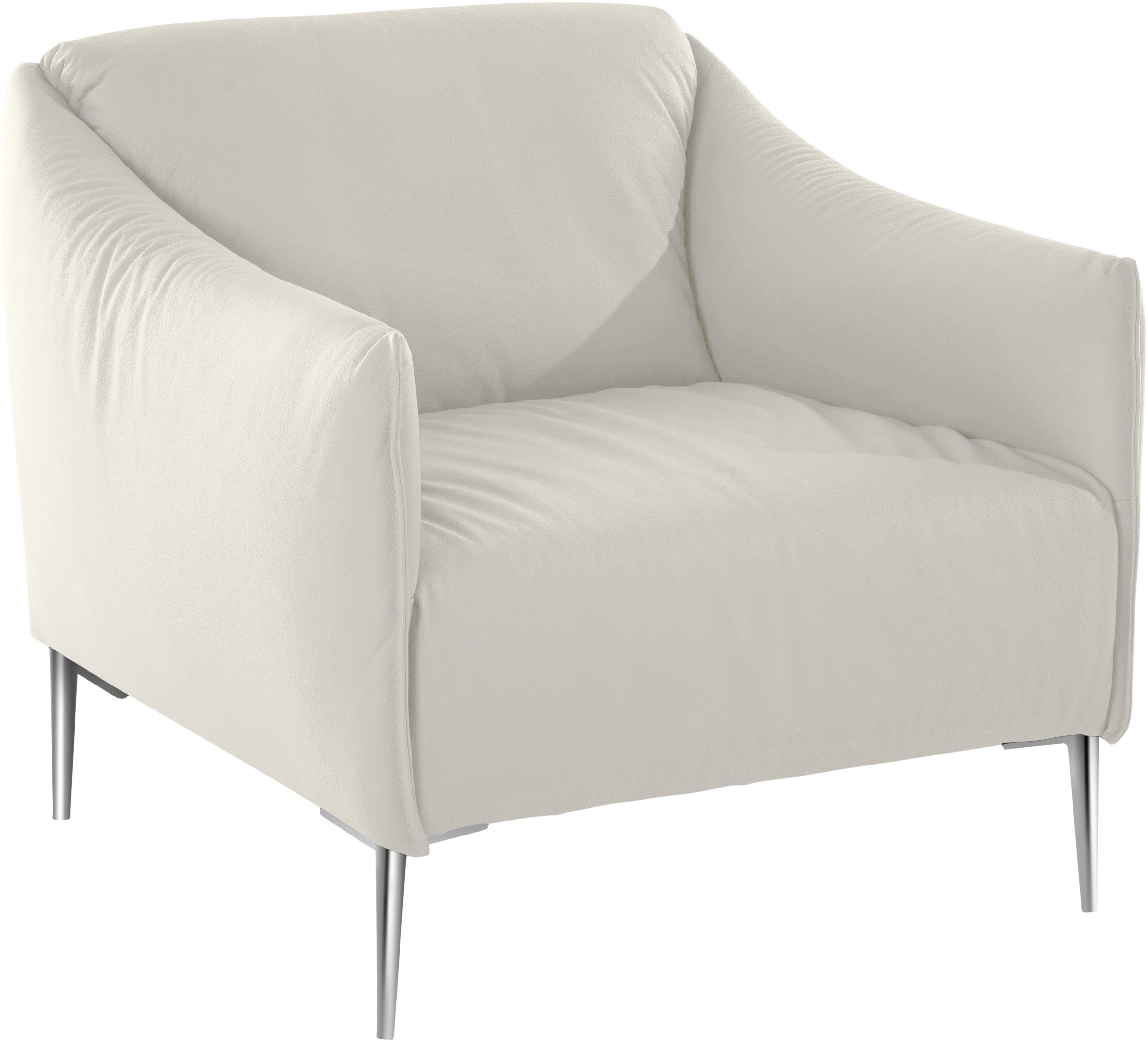 W.SCHILLIG Cocktailsessel sally, mit Metallfüßen in Chrom glänzend