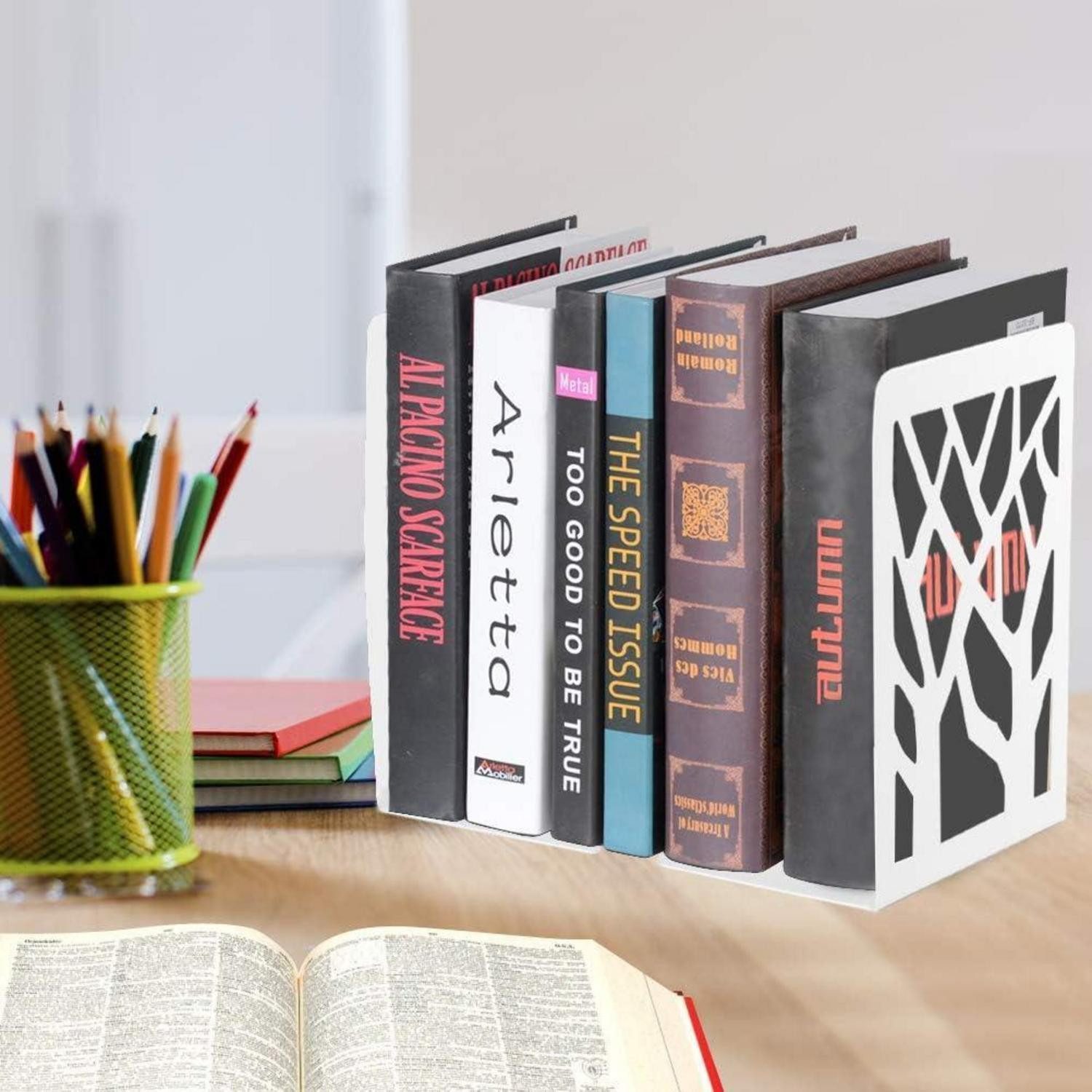 LuxusKollektion Buchstütze Metall Buchstützen Schwarz 1 Paar