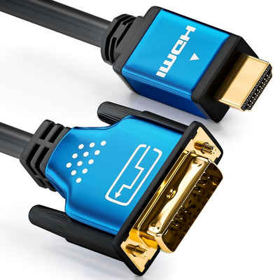deleyCON deleyCON Premium HQ HDMI zu DVI Kabel High Speed - [1m] HDMI-Kabel